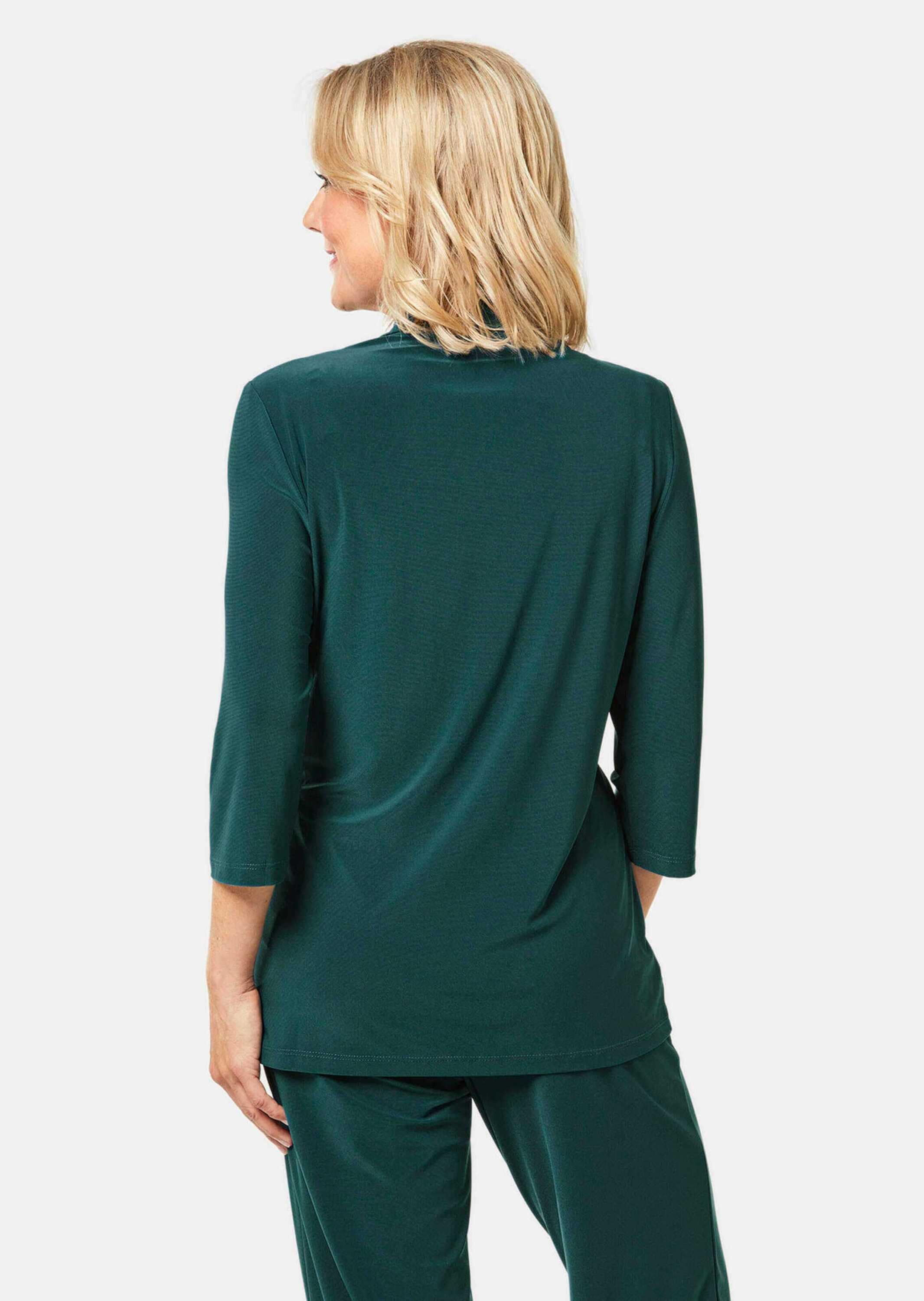GOLDNER 3/4-Arm-Shirt »Shirt in Setoptik Shirt in Setoptik mit funkelnder Applikation«