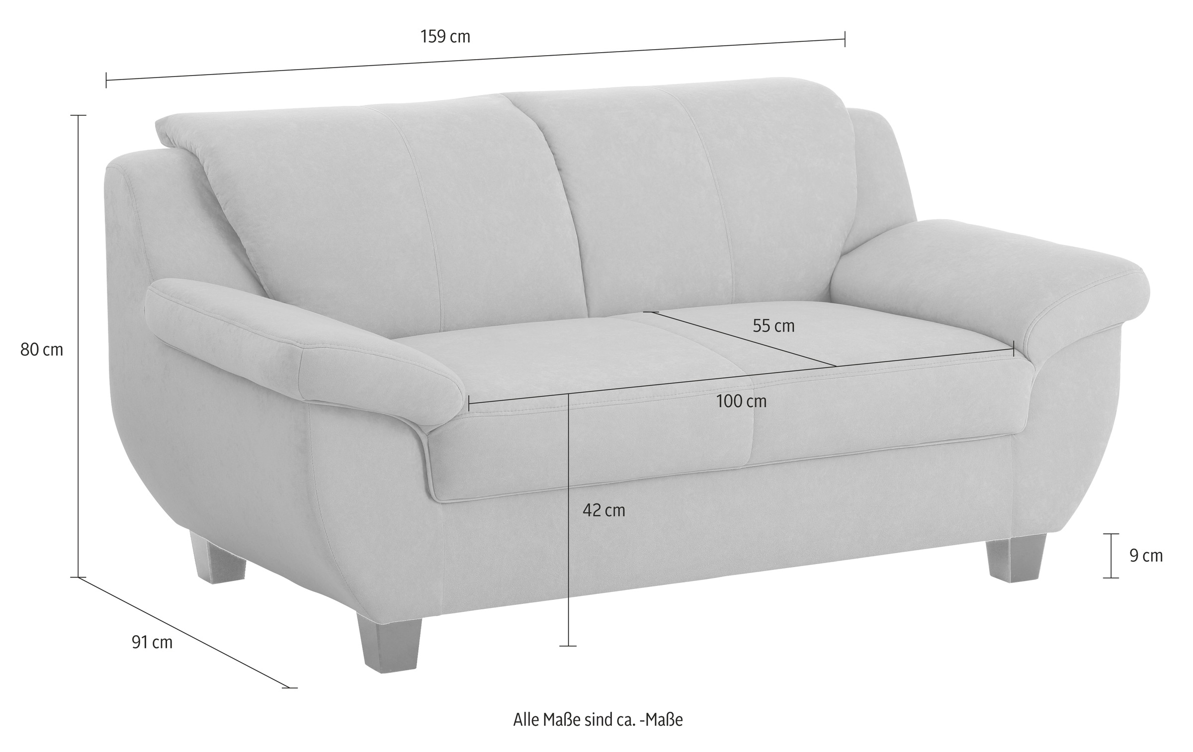 Home affaire 2-Sitzer »Yesterday«, Belastbarkeit bis 140 kg pro Sitzfläche