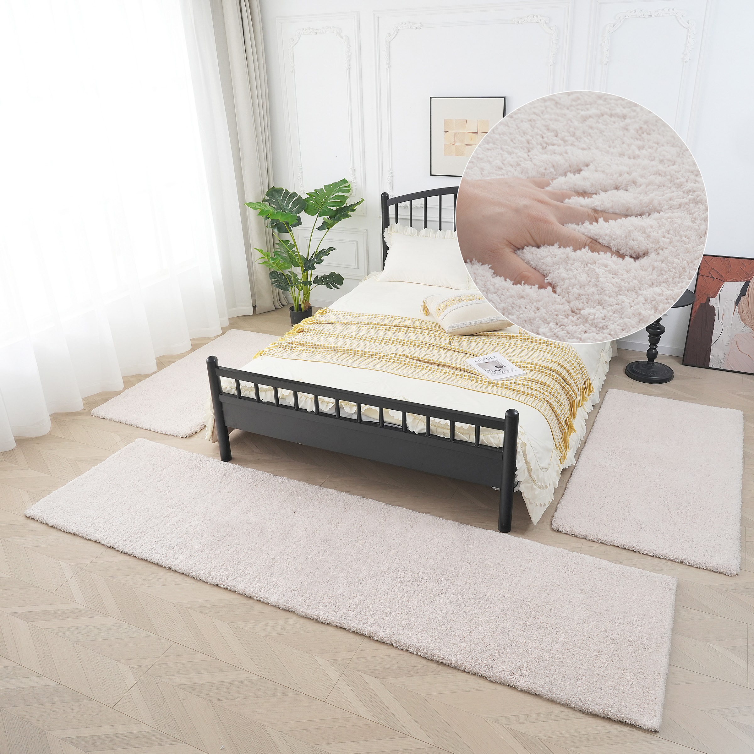 my home Hochflor-Bettumrandung "Microfaser Teppich Magong, besonders weich, günstig online kaufen