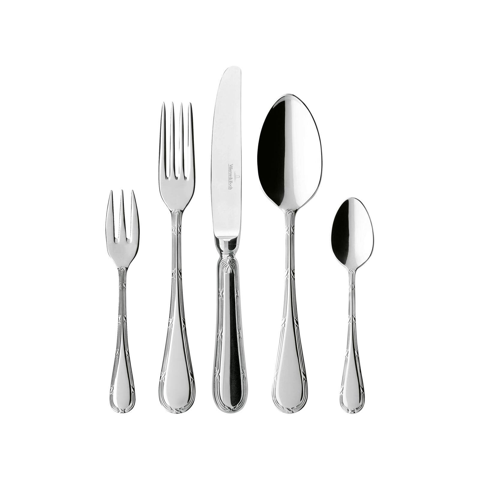 Villeroy & Boch Besteck-Set "Tafelbesteck Kreuzband Septfontaines 180er Set silber" Spülmaschinenfest