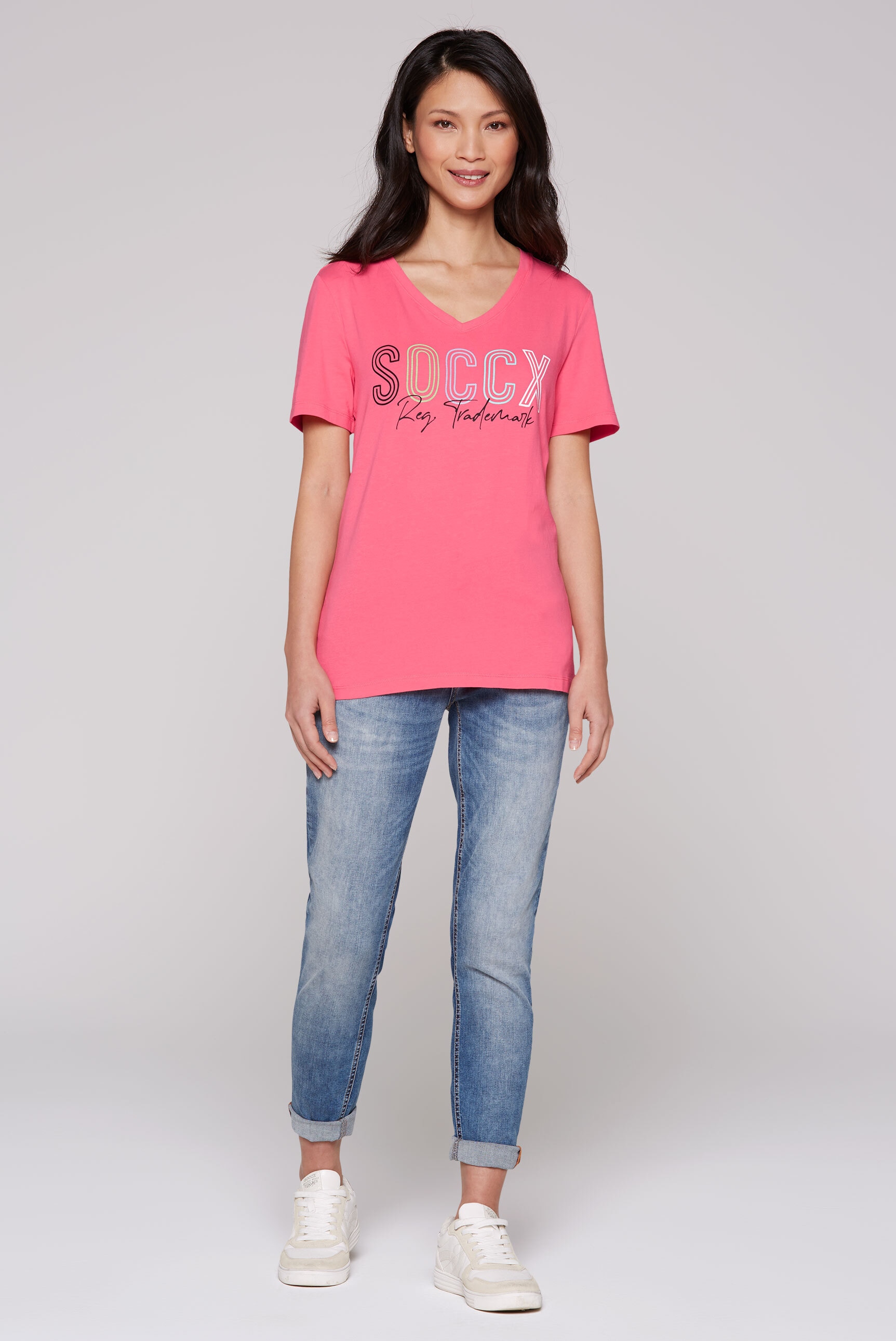 SOCCX V-Shirt, mit Baumwolle
