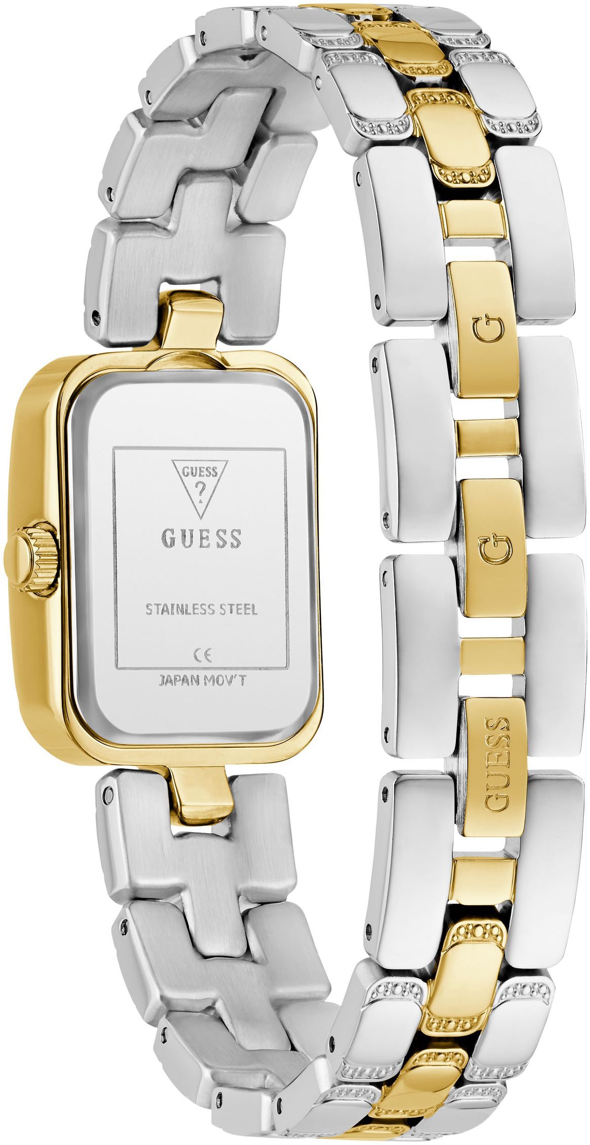 Guess Quarzuhr »ISLA«, Armbanduhr, Damenuhr, Edelstahlarmband