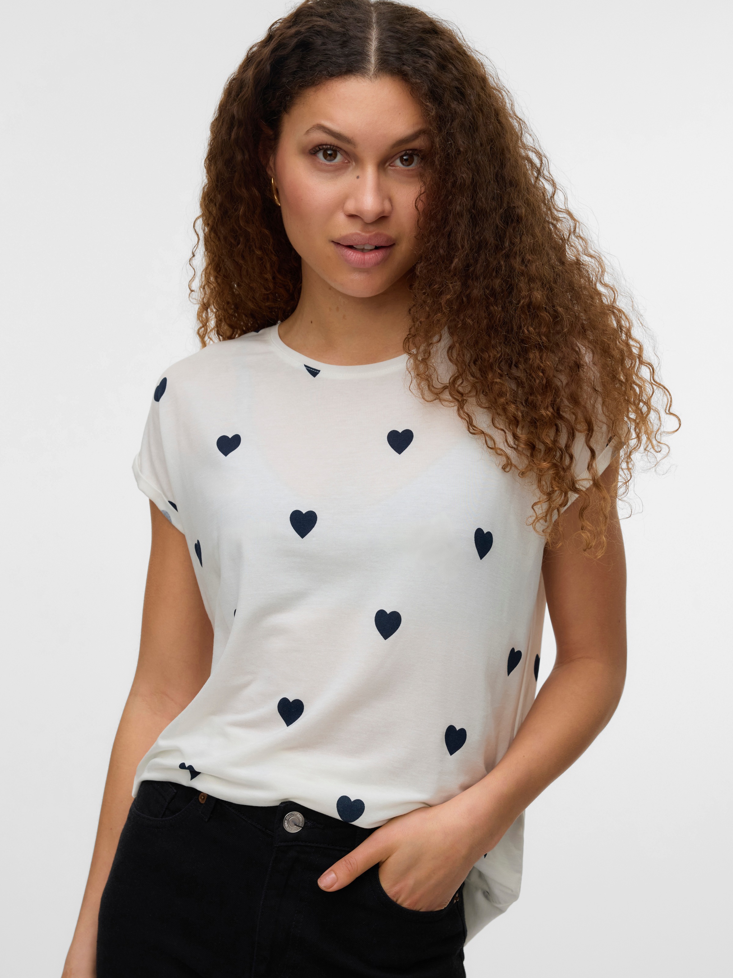Vero Moda Kurzarmshirt "VMAVA SS TOP MULTI AOP NOOS" Materialmix, regular f günstig online kaufen