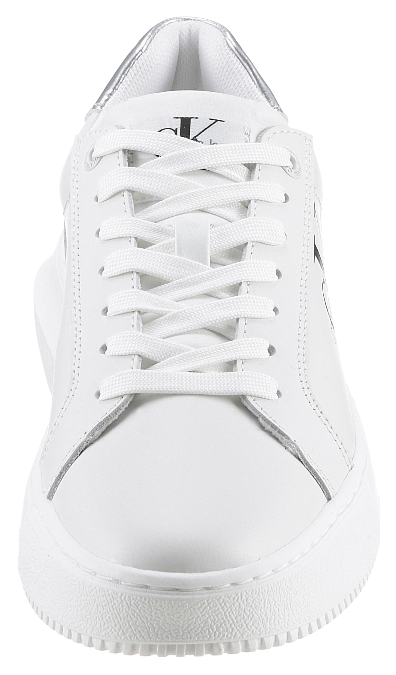 Calvin Klein Jeans Plateausneaker »CHUNKY CUPSOLE LACEUP LTH ML MTL«, mit Fersen-Kontrastbesatz, Freizeitschuh, Halbschuh, Schnürschuh