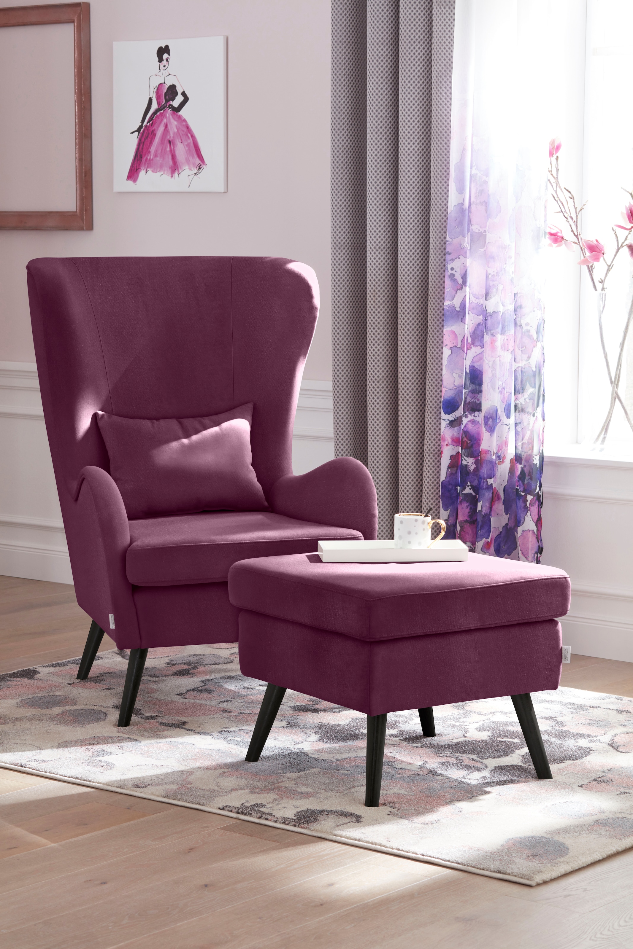 Home affaire Sessel "Salla auch in Fellimitat und Feincord, viele Bezugsart günstig online kaufen