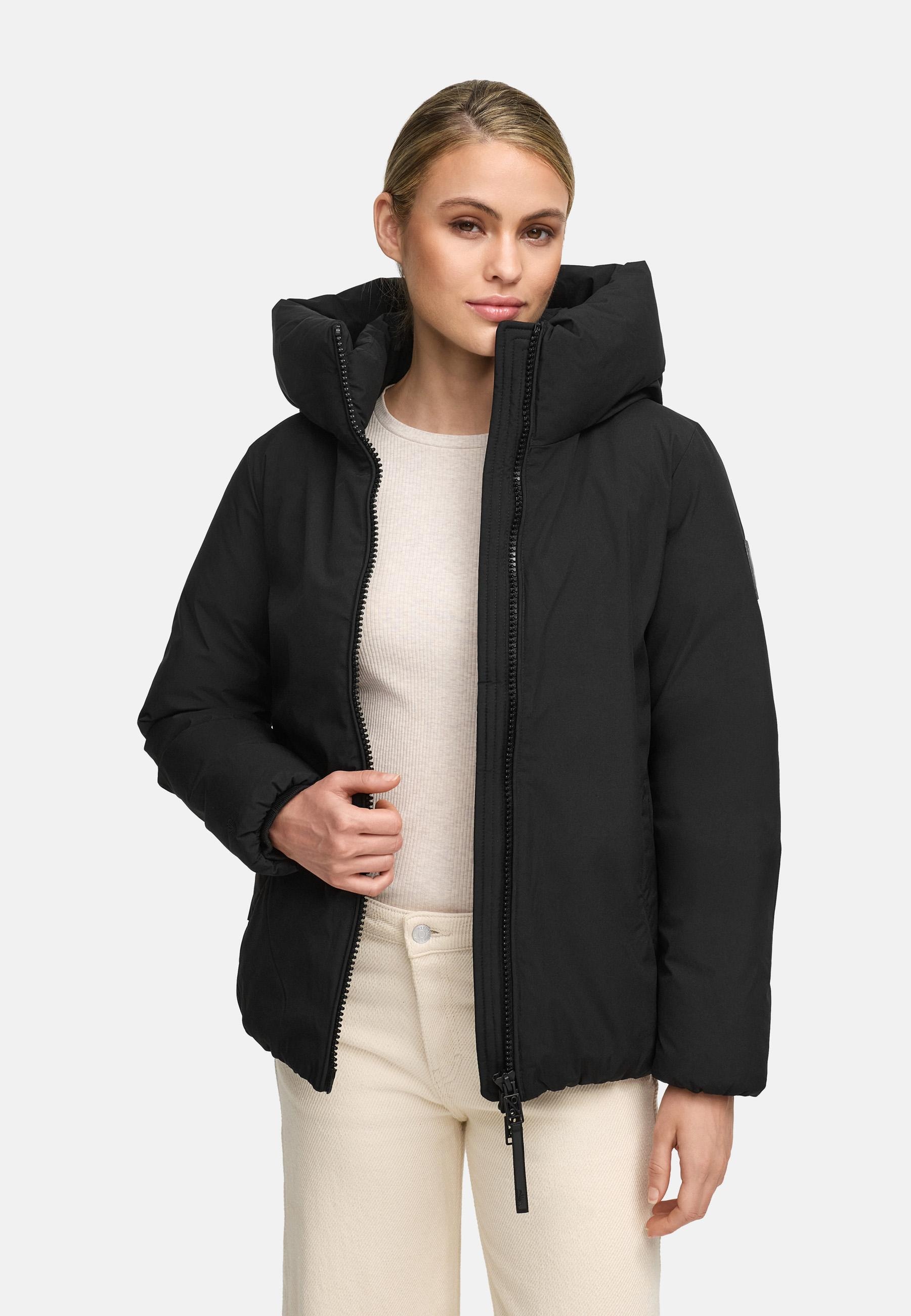 Navahoo Winterjacke »Blütenlicht 14«, mit Kapuze, Warme Damenjacke mit hohem Kragen
