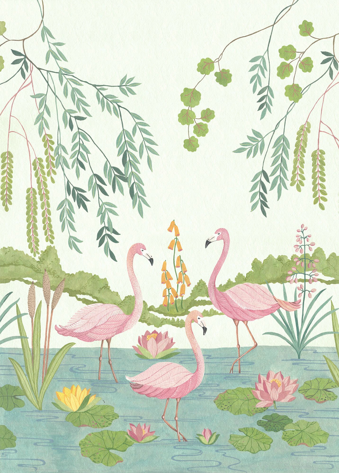 Vliestapete »Flamingo Vibes«, 200x280 cm (Breite x Höhe)