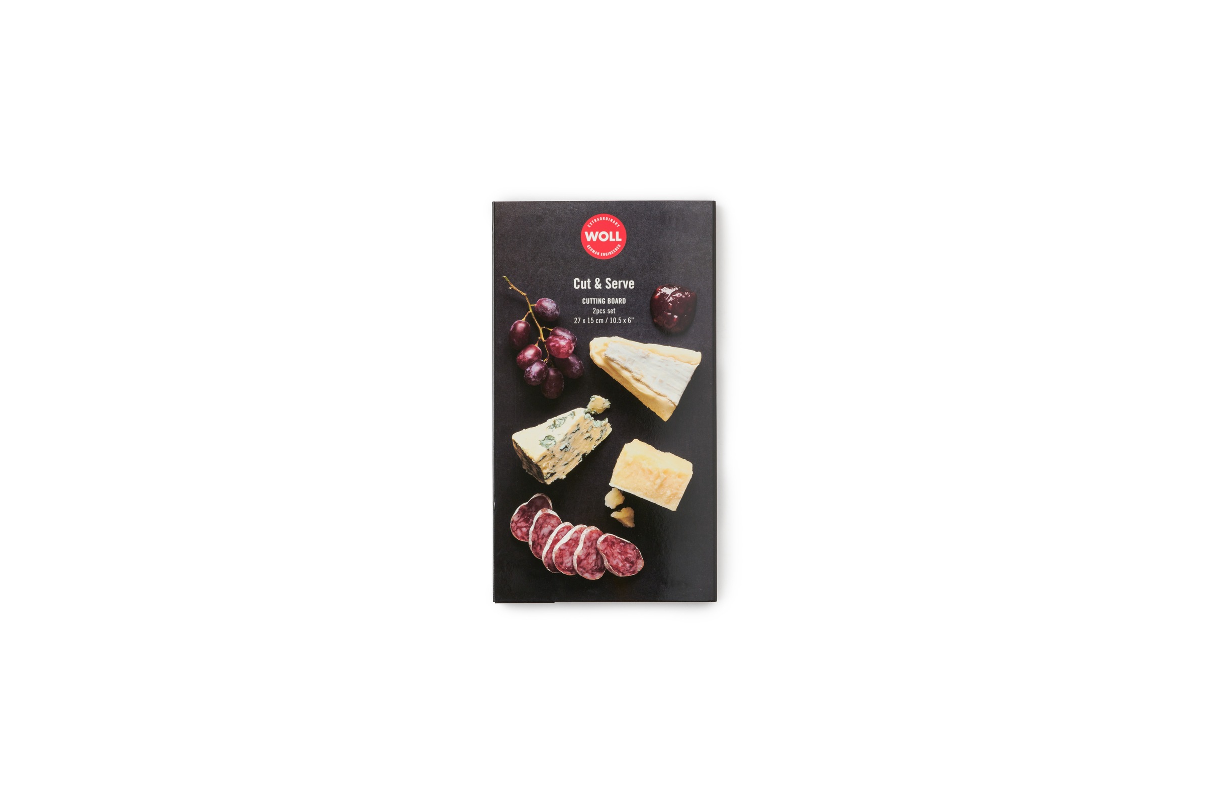 WOLL Frühstücksbrett »Woll Cut & Serve, 27 x 15 cm, 2-tlg. Frühstücksset« aus FSC®-zertifiziertem Papierverbundstoff