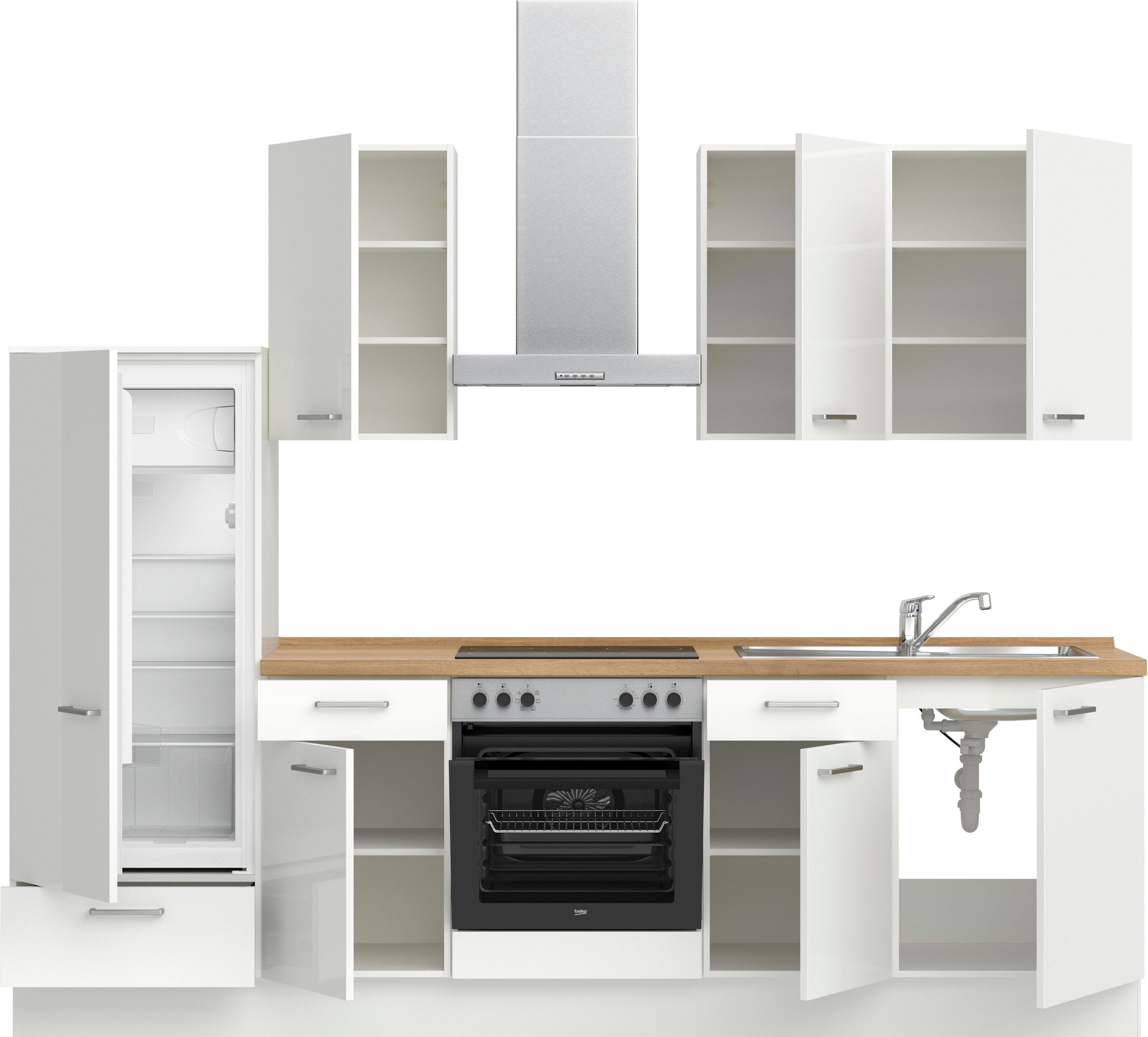 nobilia® Küchenzeile »"Flash I"«, vormontiert, Ausrichtung wählbar, Breite 270 cm, wahlw. mit E-Geräten