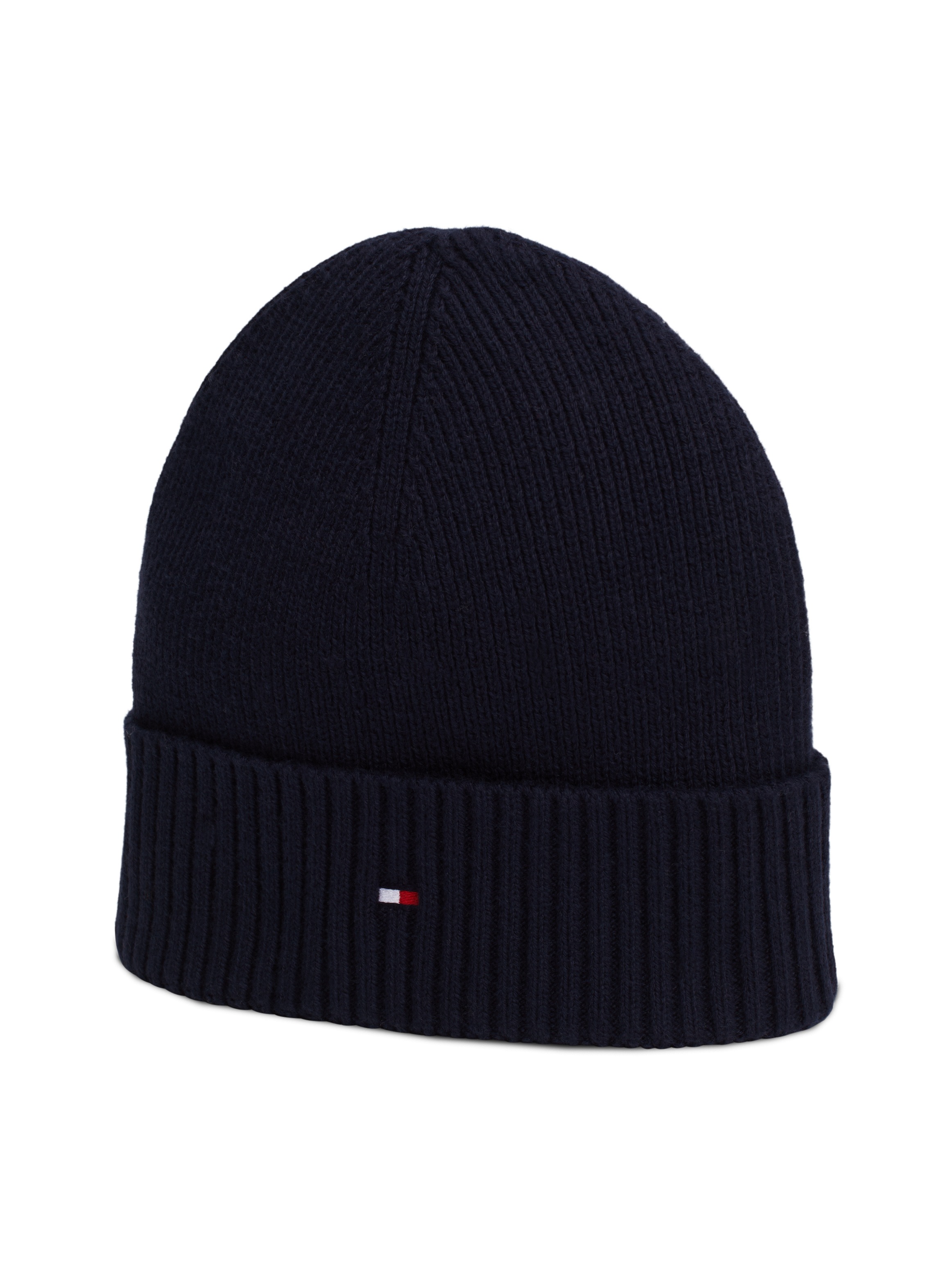 Tommy Hilfiger Strickmütze »TH FLAG PIMA COTTON BEANIE«, mit Logostickerei