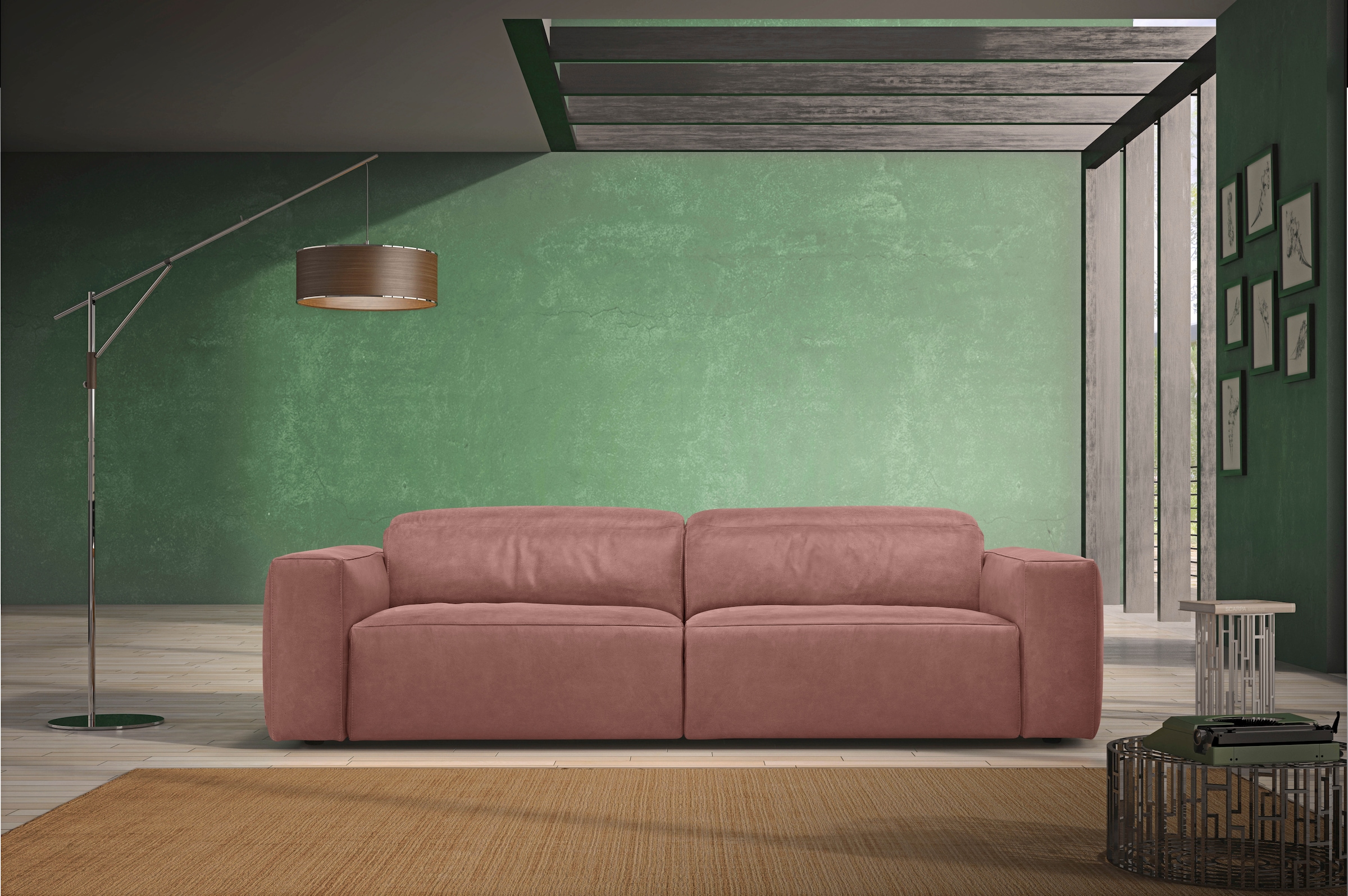 Egoitaliano 2,5-Sitzer »Beverly, Designsofa mit erstklassigem Sitzkomfort und tollen Details«, Breite 242 cm, verstellbare Kopfteile