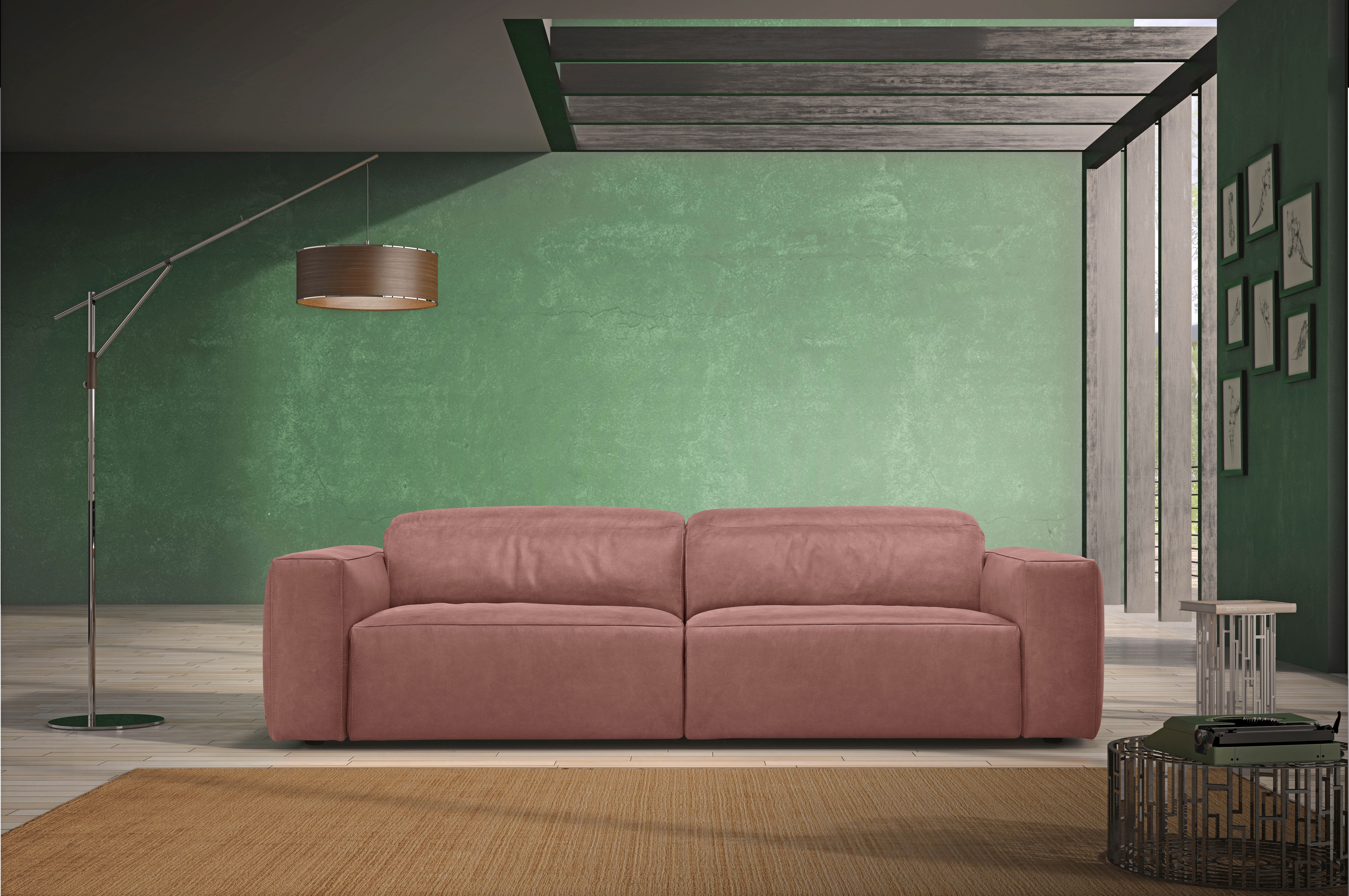 Egoitaliano 2,5-Sitzer "Beverly, Designsofa mit erstklassigem Sitzkomfort und tollen Details" Breite 242 cm, verstellbare Kopfteile
