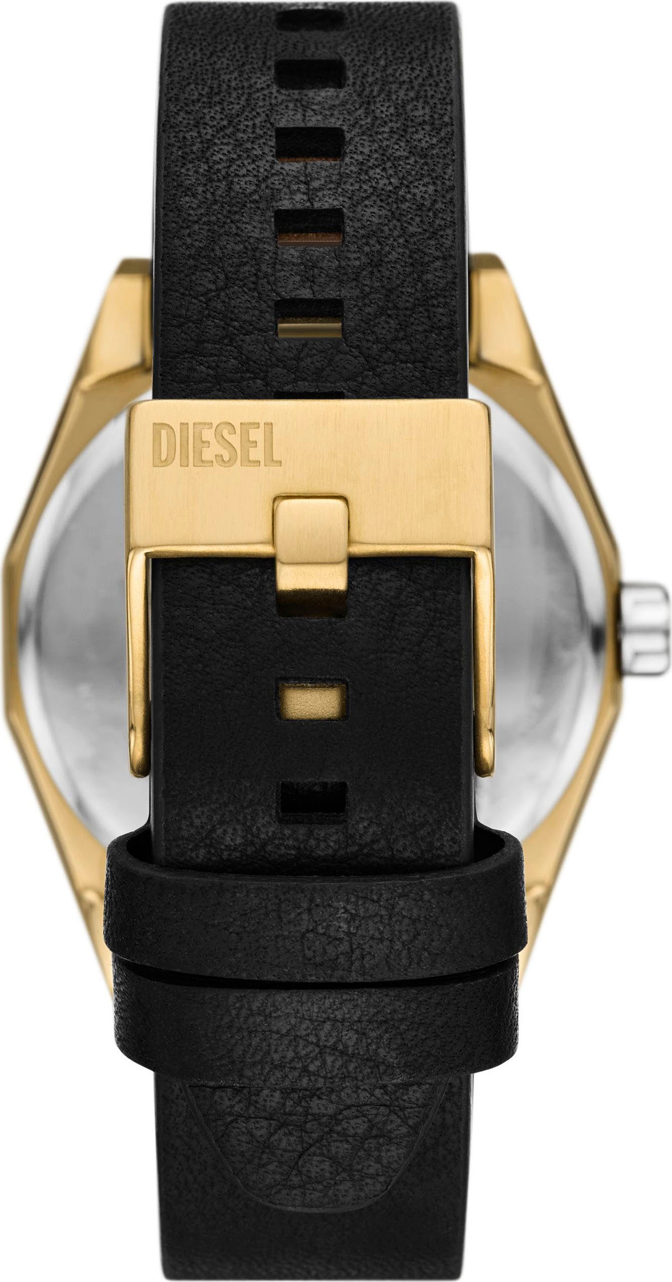 Diesel Quarzuhr »SCRAPER«, Armbanduhr, Herrenuhr, Lederarmband, analog