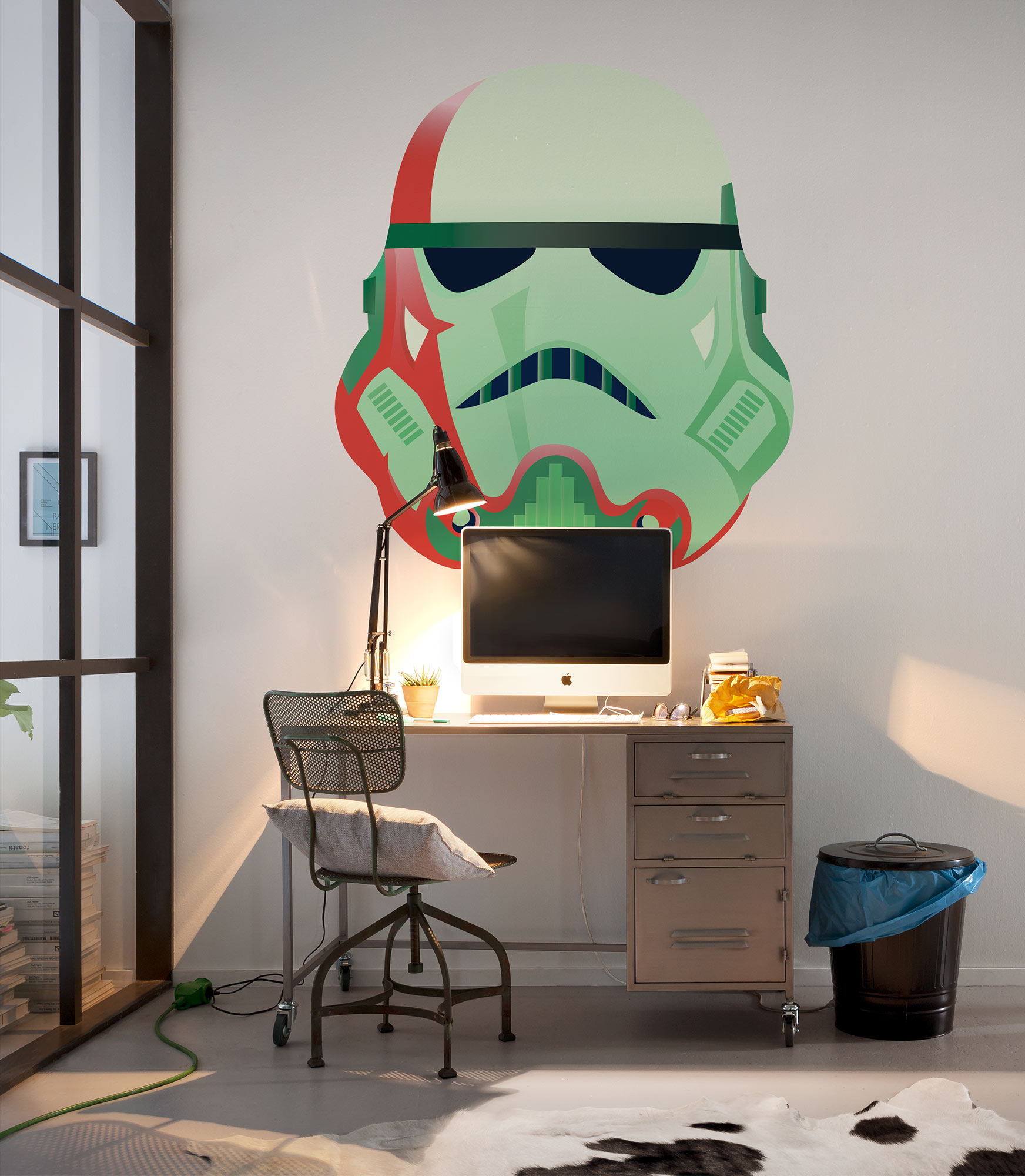 Komar Fototapete "Wandtattoo - Star Wars One of us - Größe 125 x 125 cm" Comic bedruckt glatt