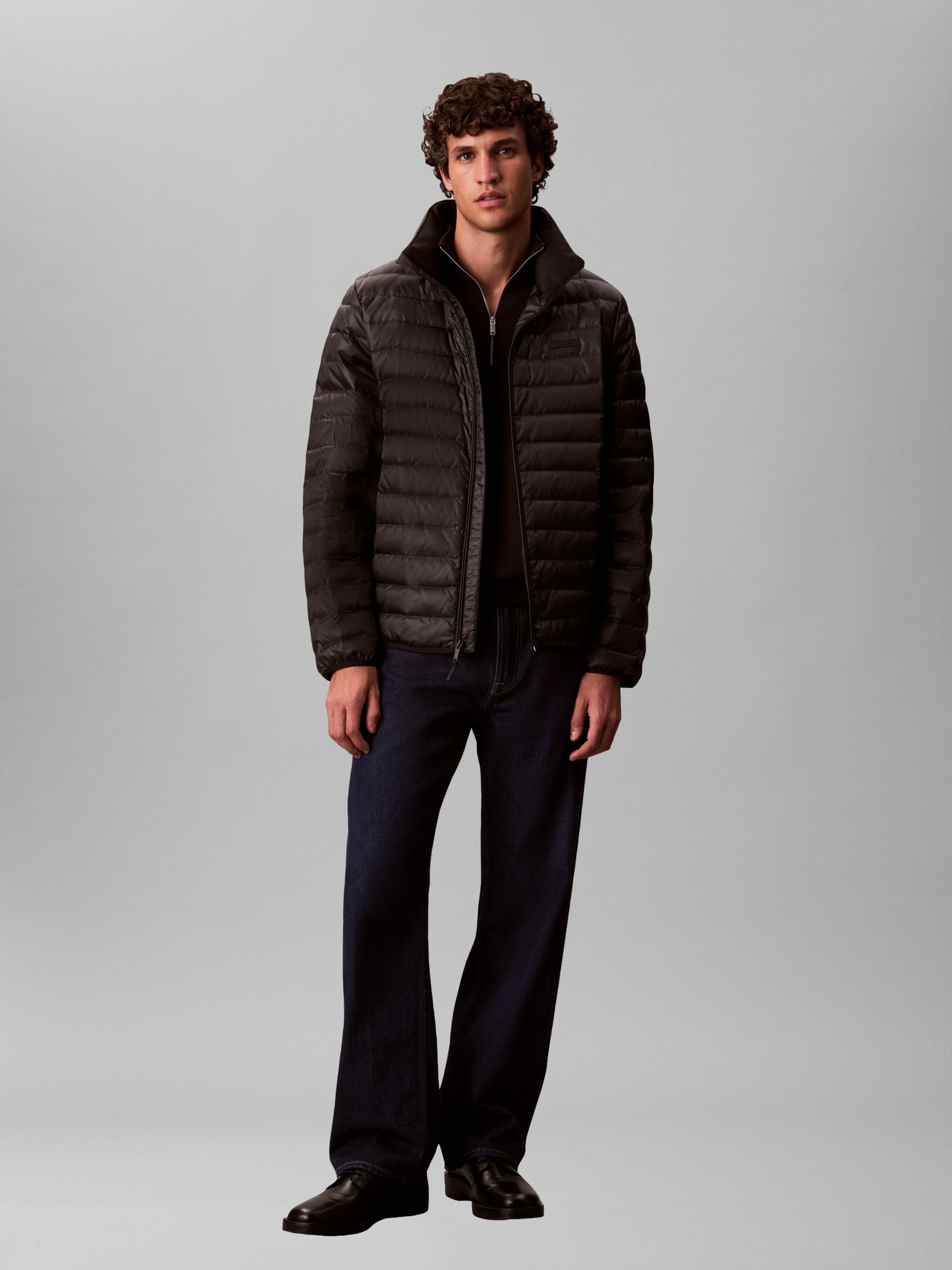 Calvin Klein Steppjacke »LS LT WT NYLN CHNNLD« ohne Kapuze Mit Rundhalsausschnitt