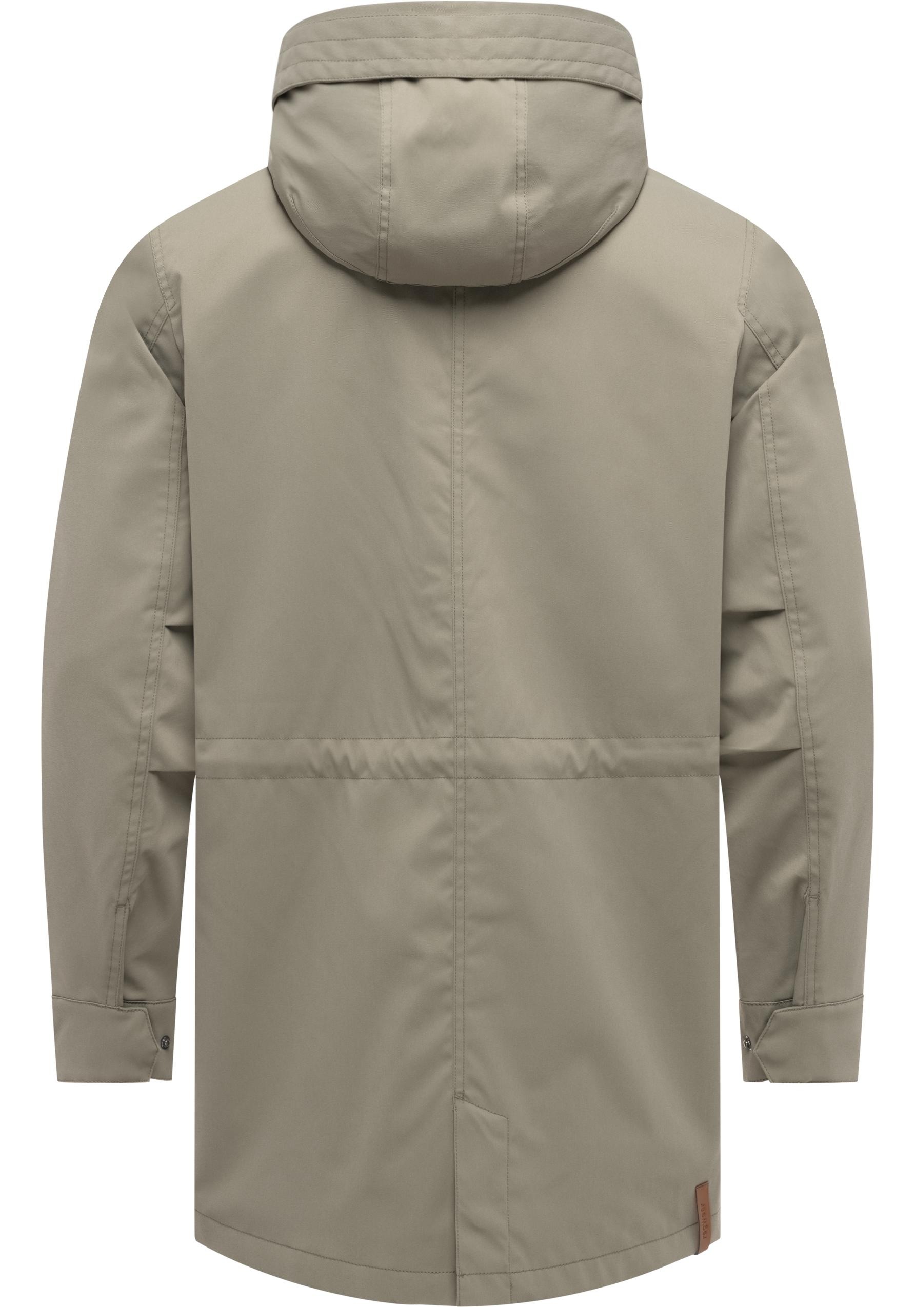 Funktionsmantel RAGWEAR "Mr Smithem Twill YOUMODO", Herren, Gr. XXL (56), helloliv, Obermaterial: 100% Polyester; Innenfutter: 100% Polyester, gerade Po-bedeckend, hoch geschlossener Ausschnitt, verstellbar abgesteppte Kante mit Druckknöpfen, Mäntel, Funk 2