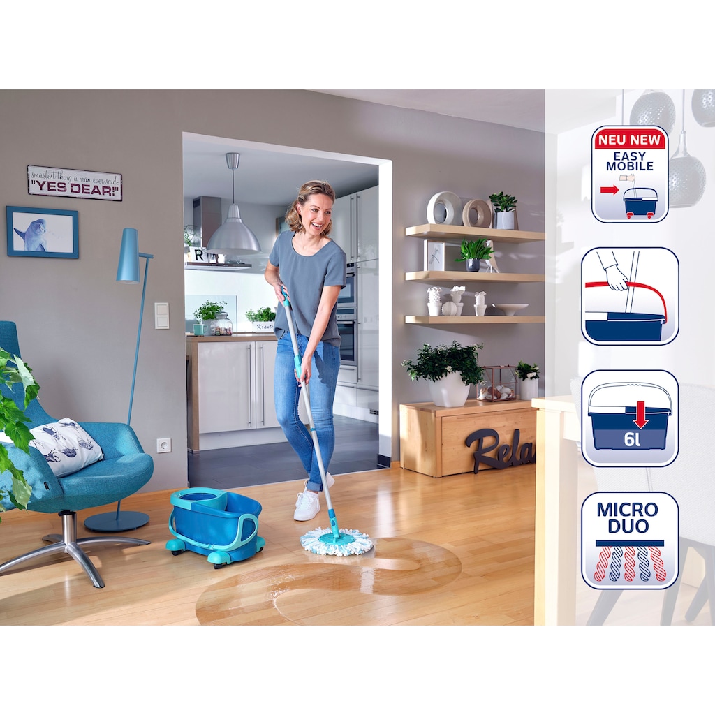 Leifheit Bodenwischer-Set »Set CLEAN TWIST Disc Mop Ergo Mobile«