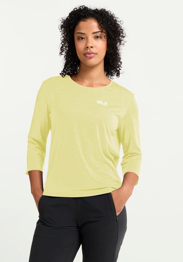 JACK WOLFSKIN Damen 3/4-Arm-Shirt "WILDTRAIL 3 4 W"daisy, Gr. L, Obermaterial: 100% POLYESTER, Shirts