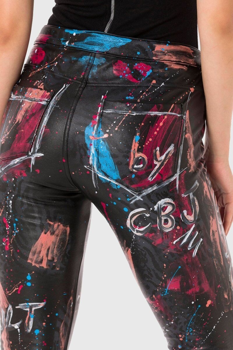 Cipo & Baxx Leggings »Hose«, mit extravaganten Print