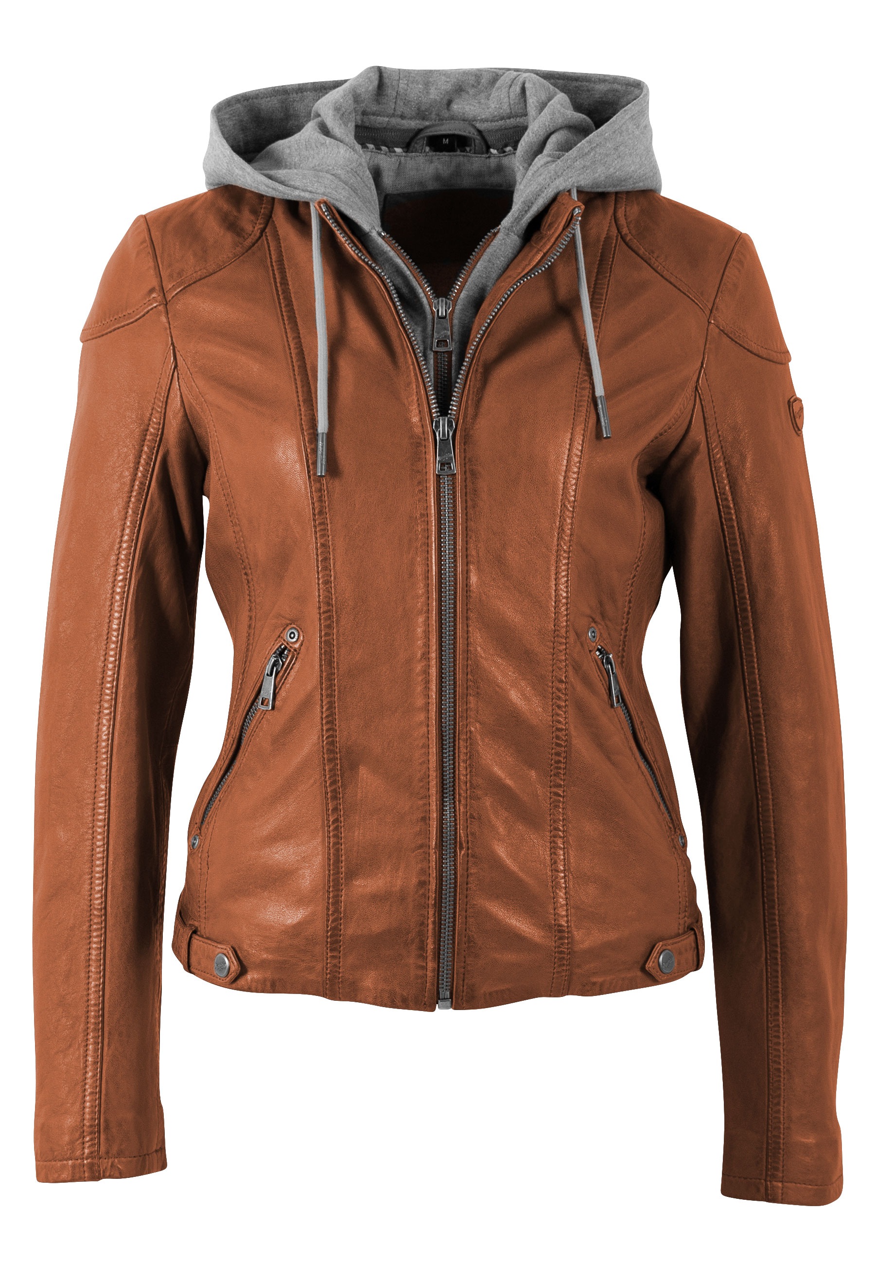 Mauritius Lederjacke "MWAmmy" mit Kapuze mit abnehmbarer Kapuze günstig online kaufen