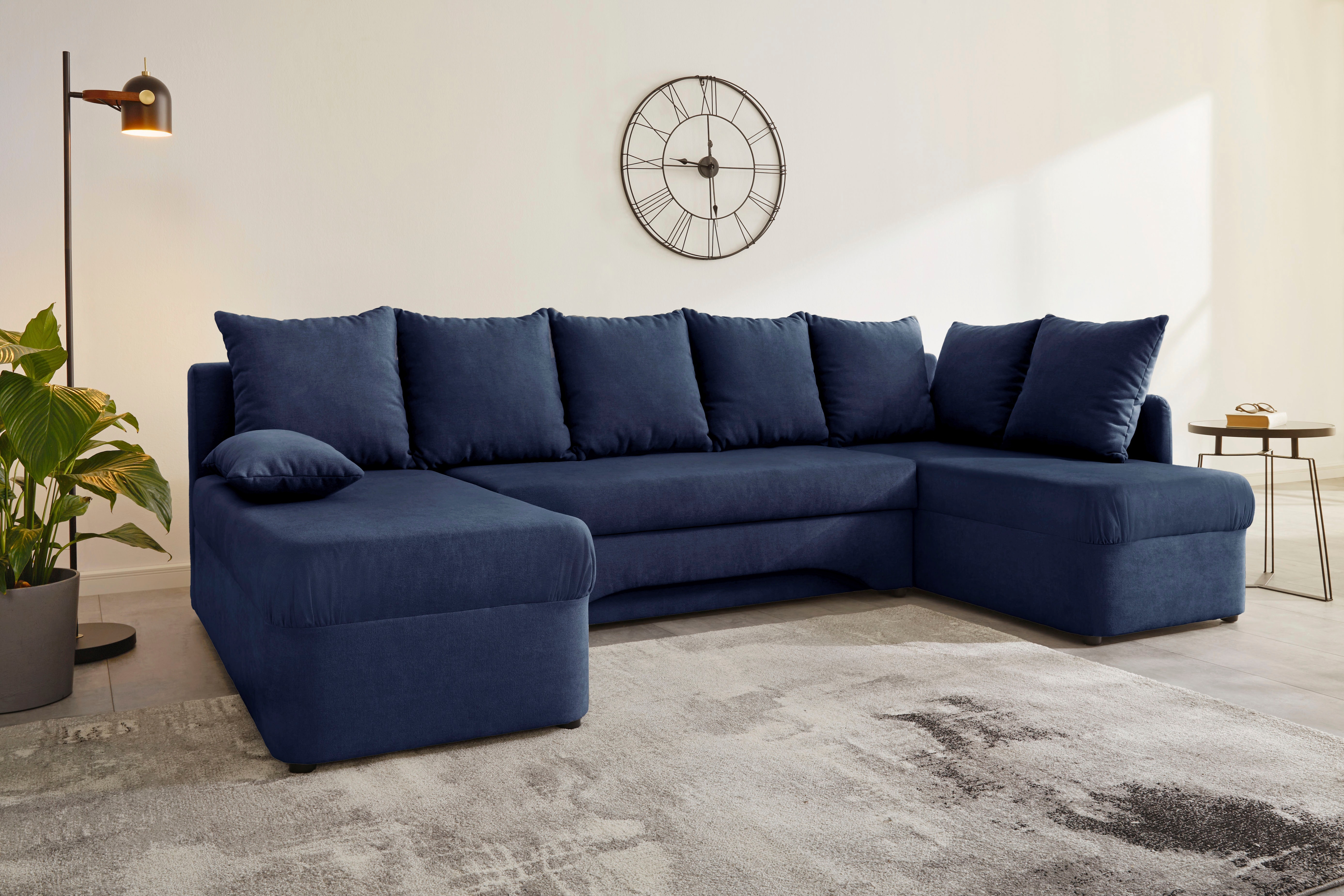Jockenhöfer Gruppe Wohnlandschaft "Arktis U-Form, B: 260 cm, auch in Cord" Sofa mit Bettkasten & Schlaffunktion, zahlreiche Kissen