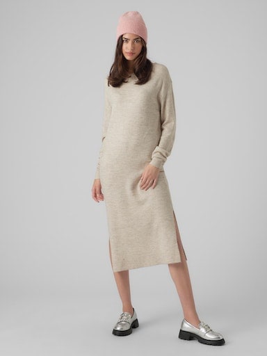 Vero Moda Strickkleid »VMLEFILE LS BOATNECK CALF DRESS NOOS«