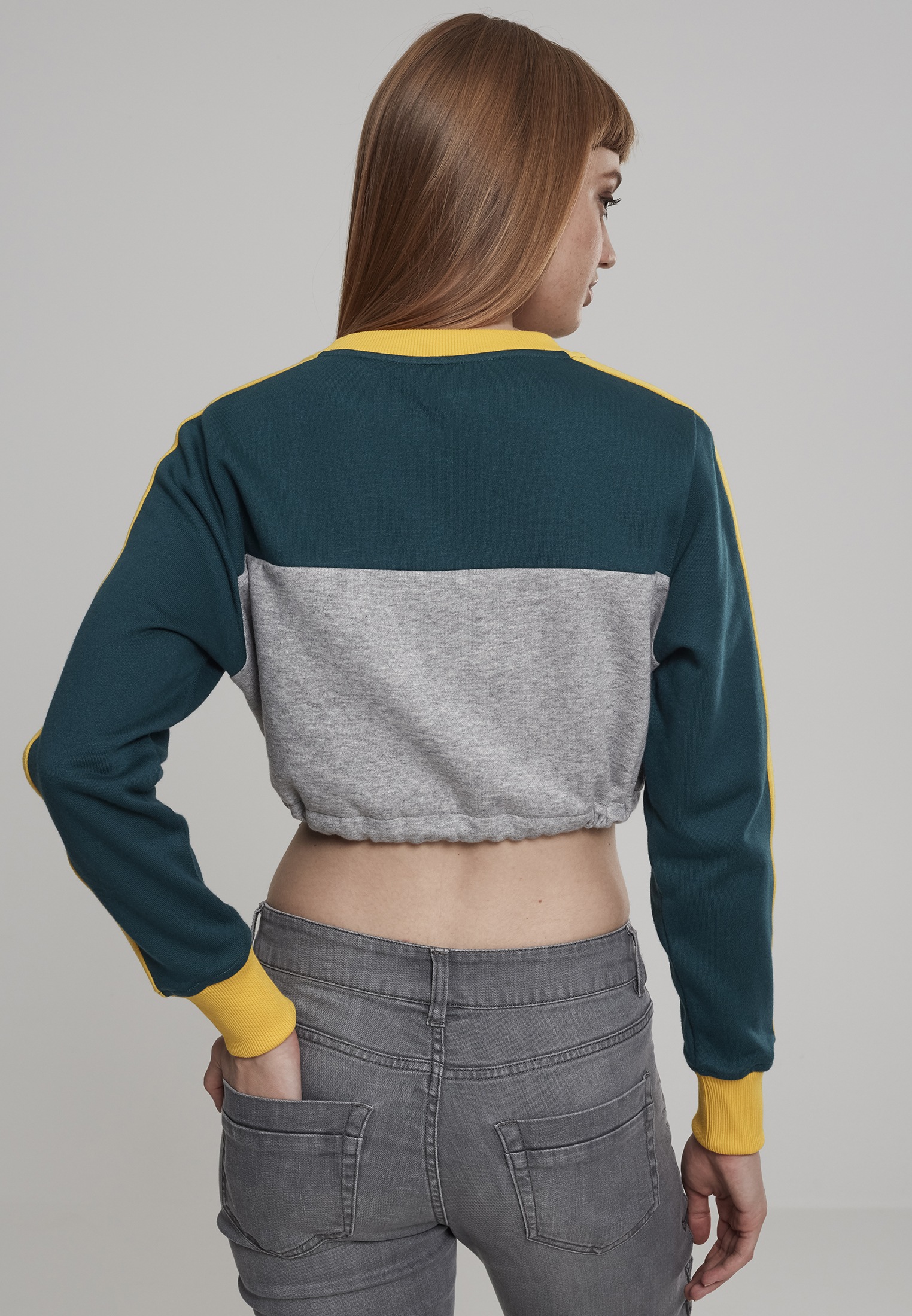 URBAN CLASSICS Sweatshirt »Urban Classics Damen Ladies Cropped 3-Tone Stripe Crew«, (1 tlg.)