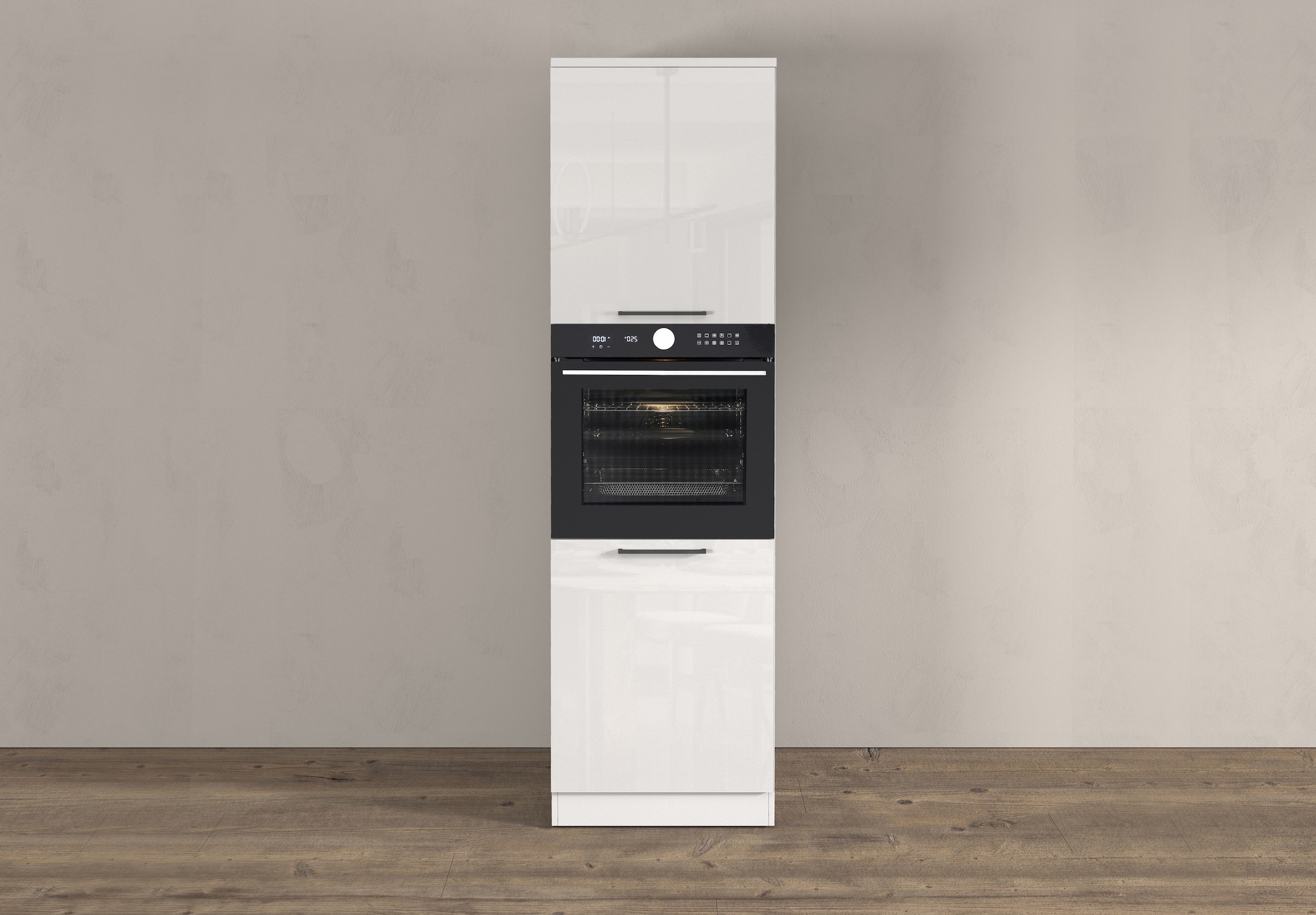 KOCHSTATION Backofenumbauschrank »Luna, Backofenschrank, Backofen-Hochschrank, Made in Italy« B/T/H: 60×60×214,5 cm, Oberplatte mit 25 mm Stärke