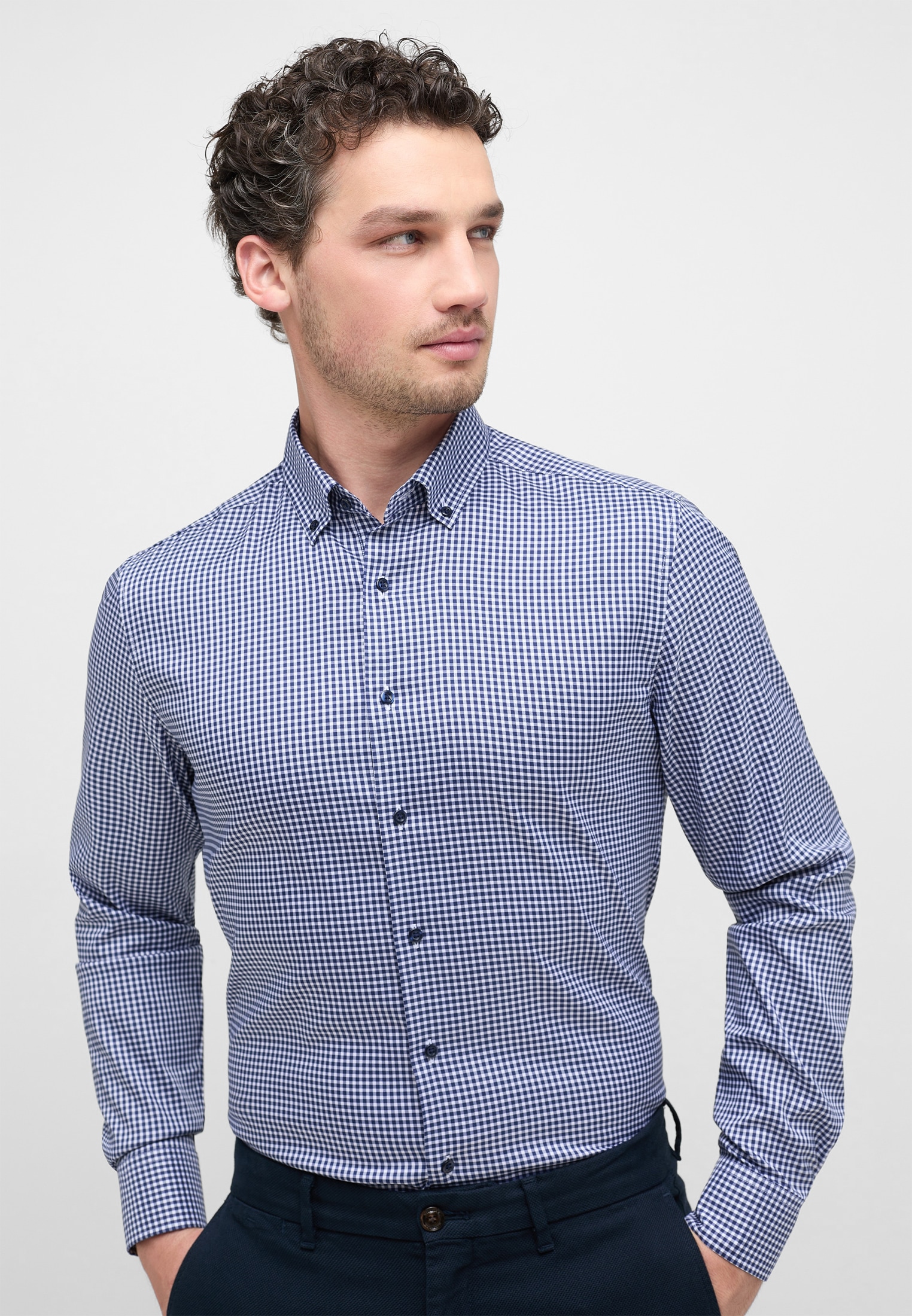 Eterna Langarmhemd »SLIM FIT«, EASY IRON (bügelleicht)