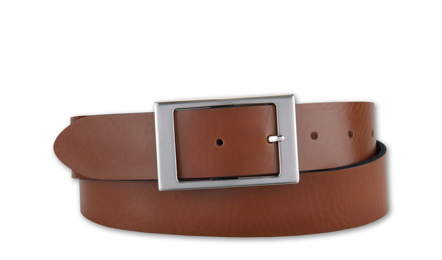 Ledergürtel BERND GÖTZ "Ledergürtel mit eleganter Rechteckschließe", Damen, Gr. 95, cognac, Rindsleder, Gürtel Ledergürtel