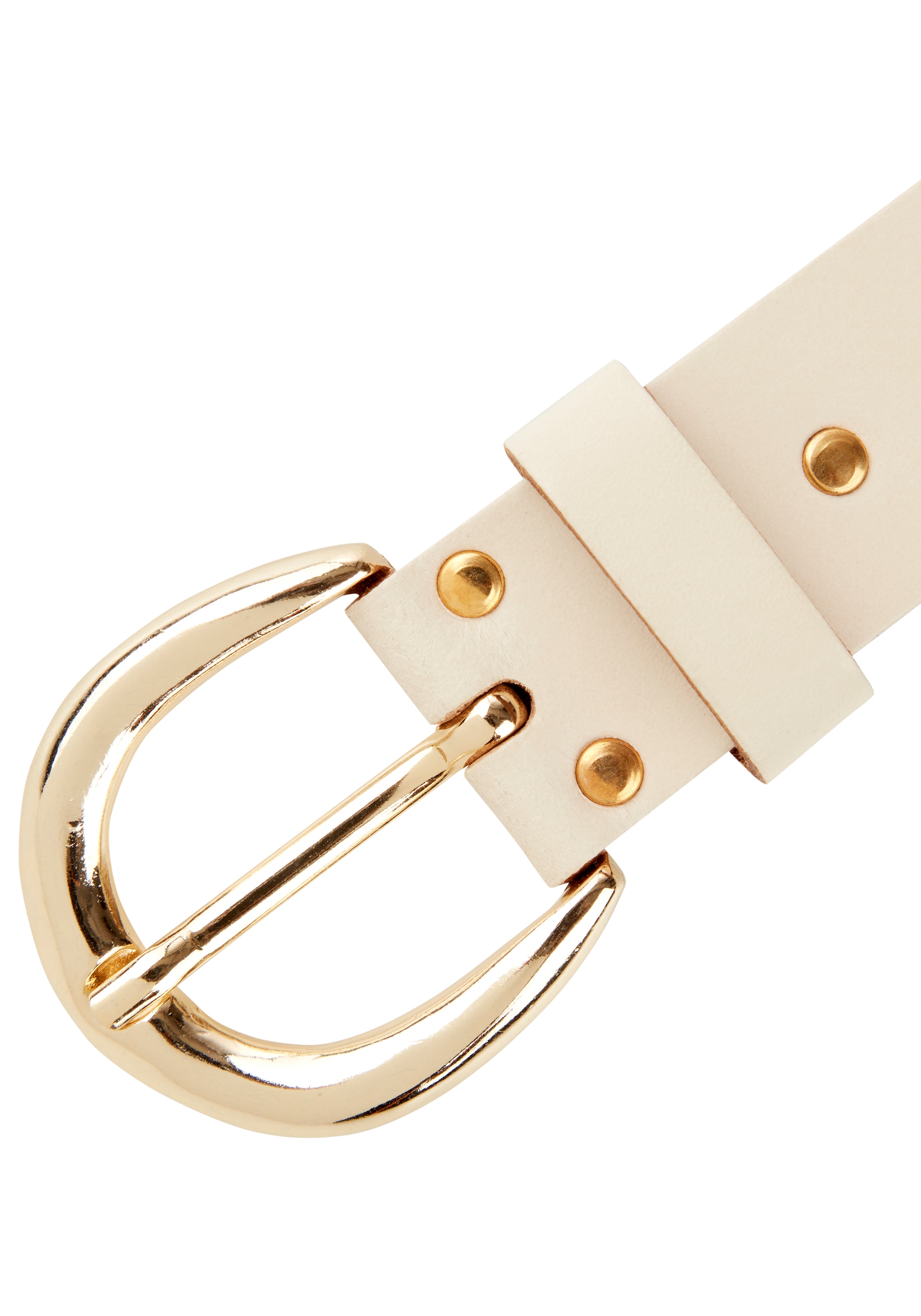 Laura Scott Ledergürtel, mit goldfarbender runder Schnalle - NEW