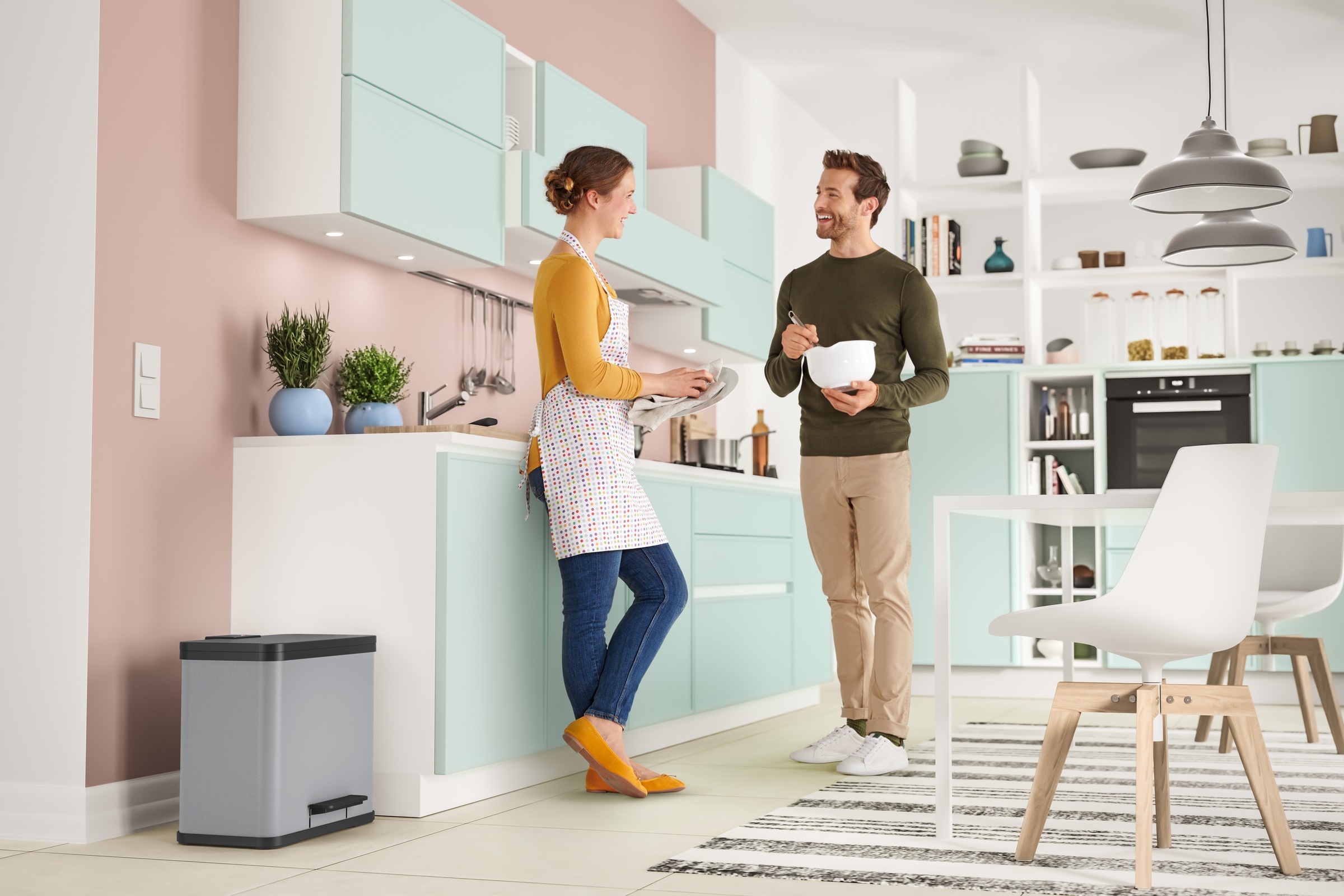 Hailo Mülleimer "Öko duo Plus L" 2 Behälter 26 l, Stahlblech o. Edelstahl, günstig online kaufen