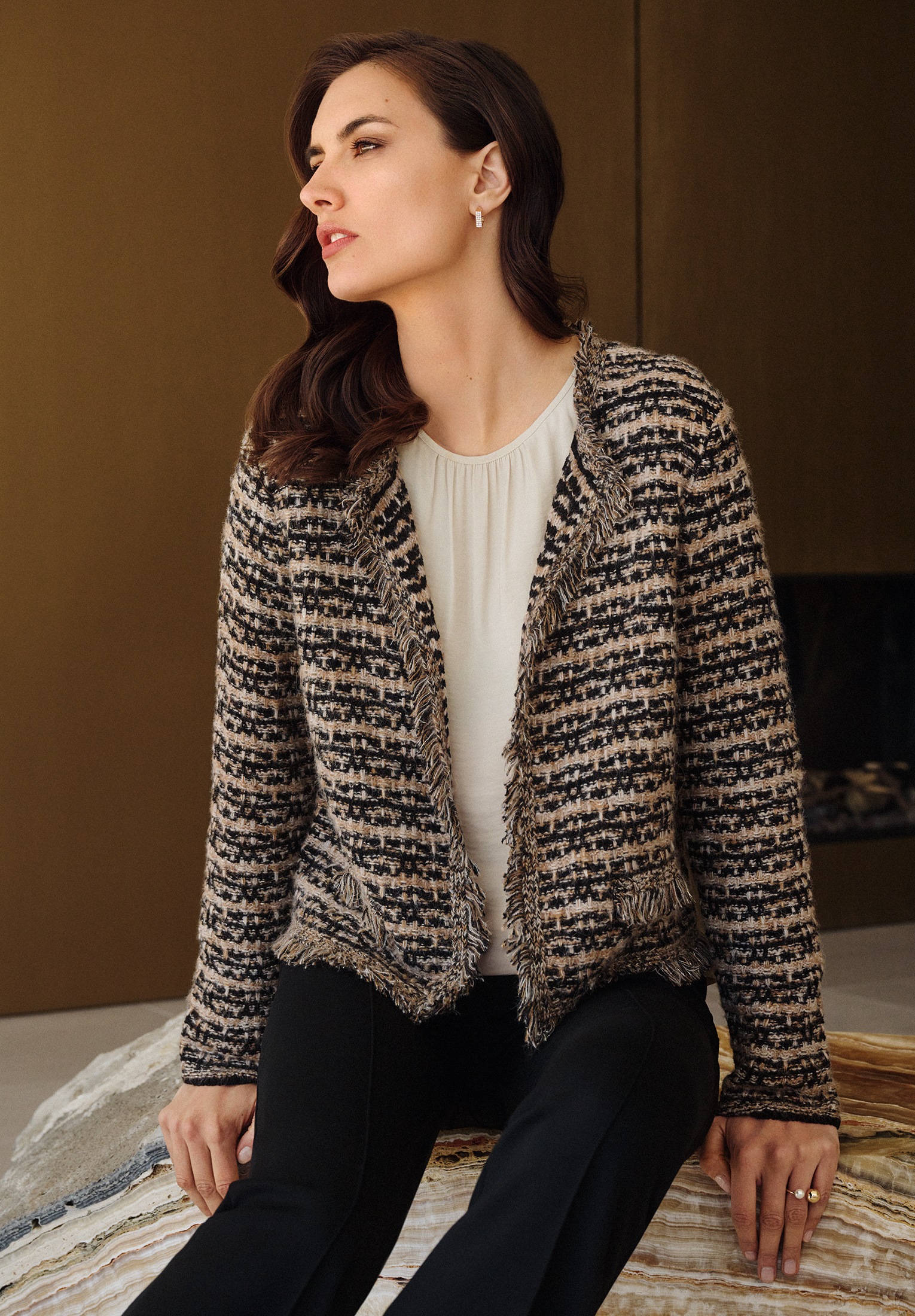 Betty Barclay Strickjacke »Betty Barclay Strick-Cardigan mit Fransen«, Glitzer