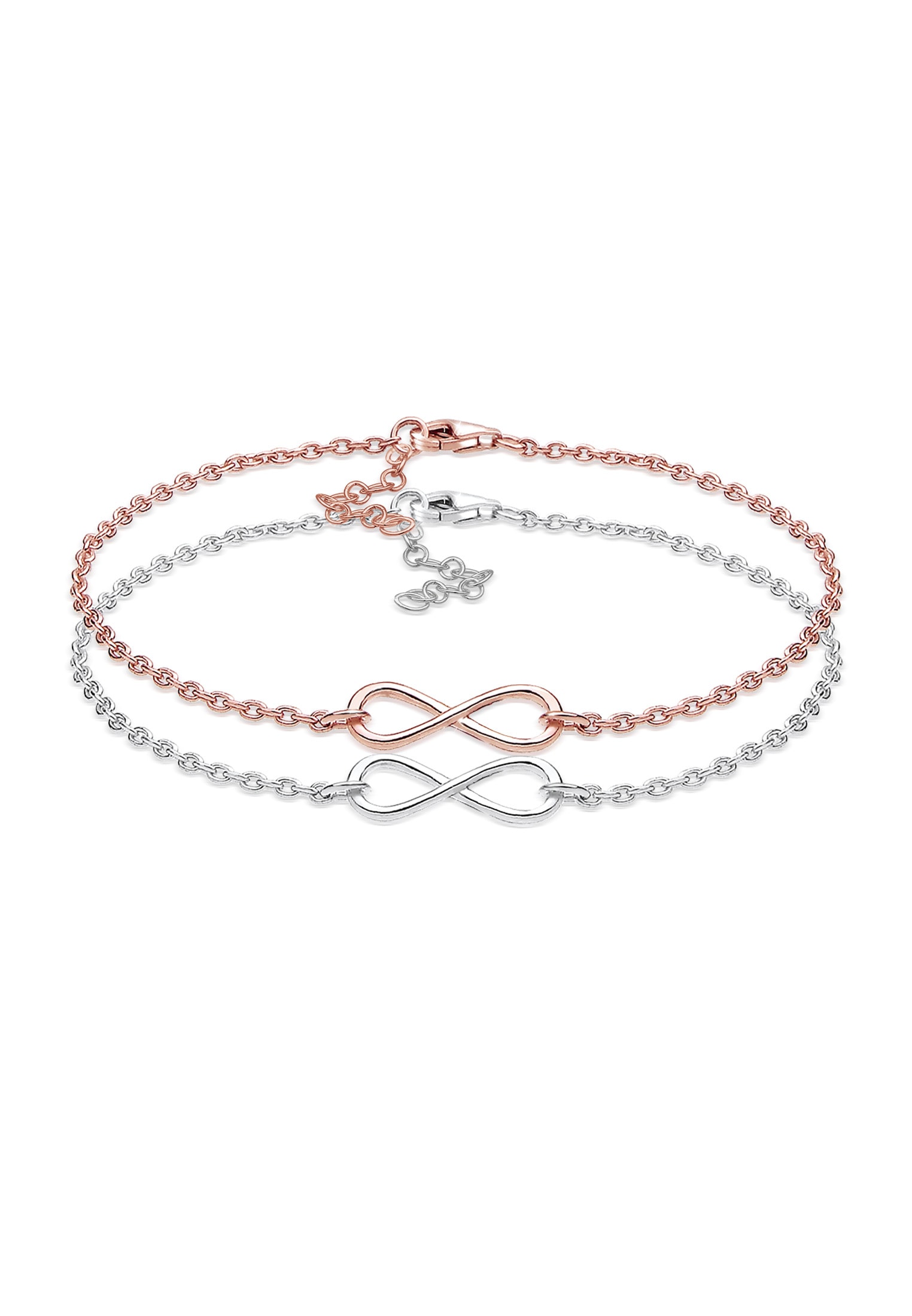 Elli Armband Set »Infinity Unendlichkeit Liebe 925 Sterling Silber«