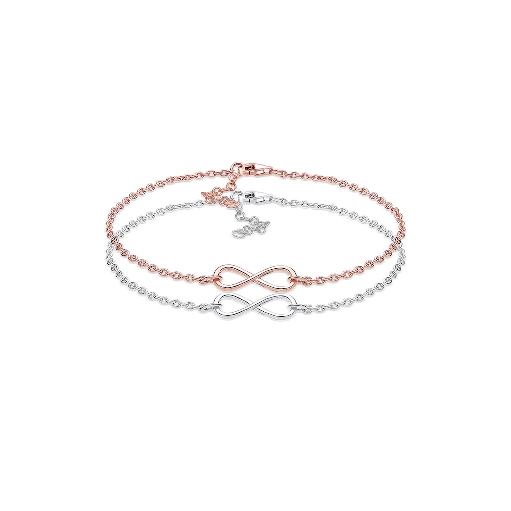 Elli Armband Set »Infinity Unendlichkeit Liebe 925 Sterling Silber«