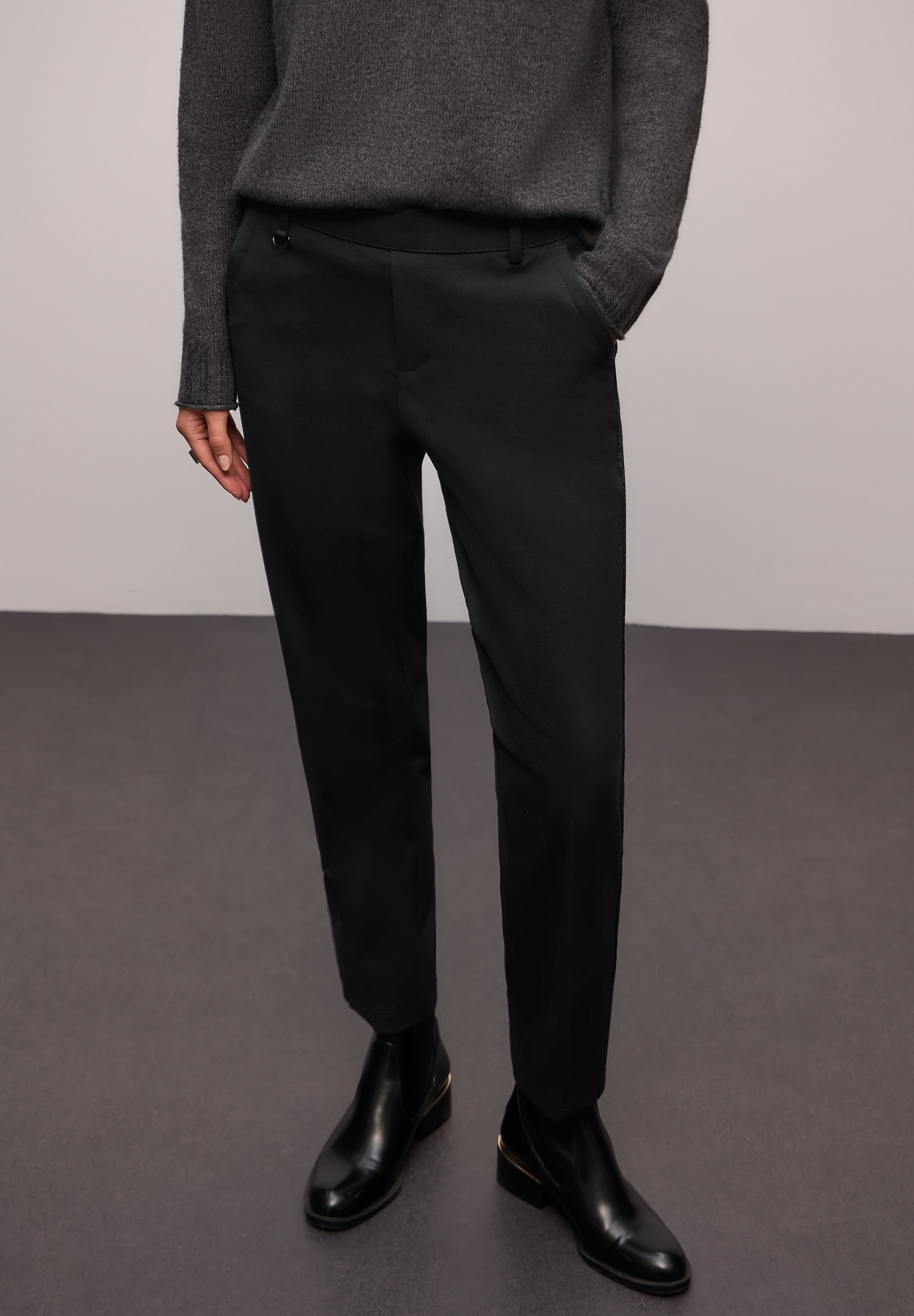 STREET ONE Jerseyhose mit Tape-Detail günstig online kaufen