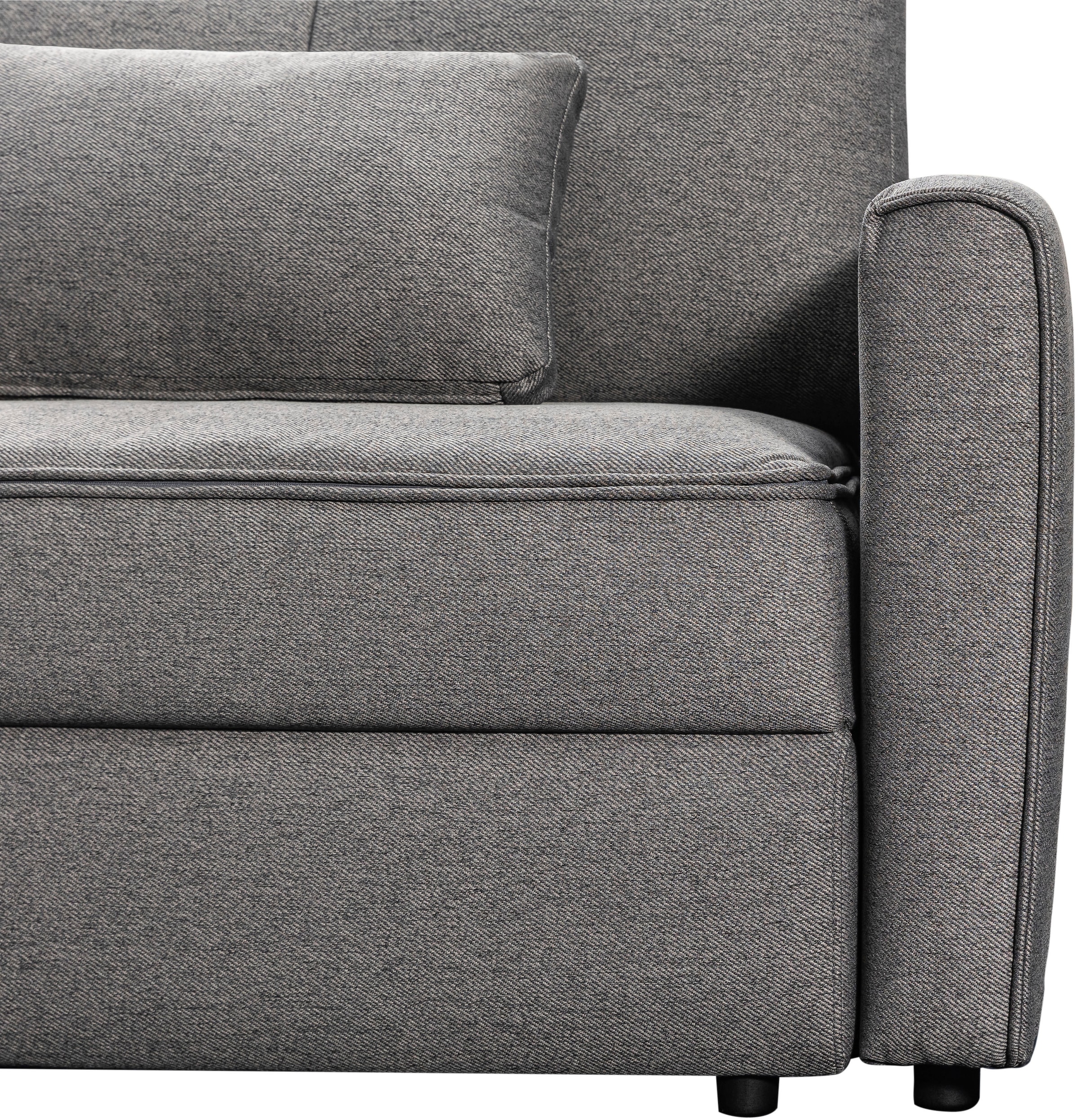 OTTO home Schlafsofa »LIVVIA 3-Sitzer (224 cm), pflegeleichter Webstoff« Bettfunktion & Bettkasten, Premium Sitzkomfort (HR-Schaum/Federkern)