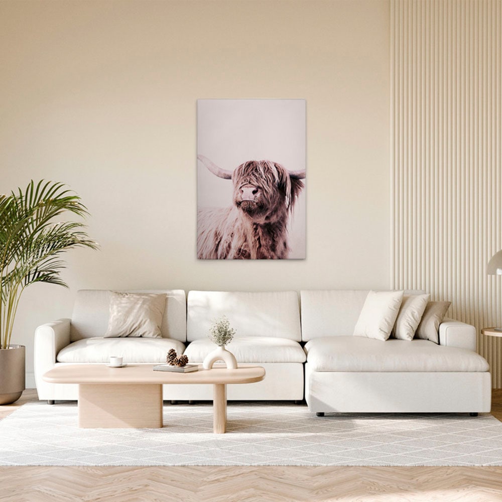 A.S. Création Leinwandbild "Highland Cattle 1 - Wandbild Creme Beige Keilra günstig online kaufen