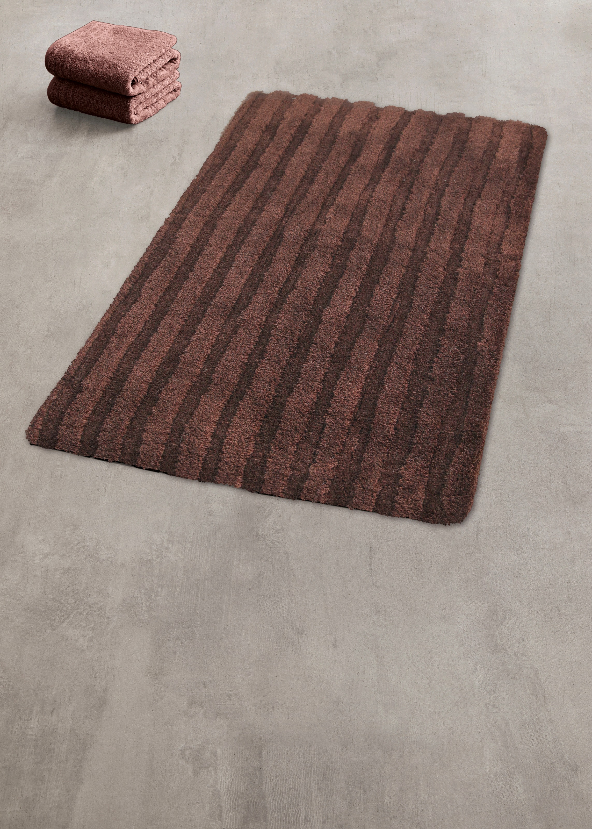 Kleine Wolke Badematte "Cord" Höhe 25 mm rutschhemmend beschichtet fußboden günstig online kaufen