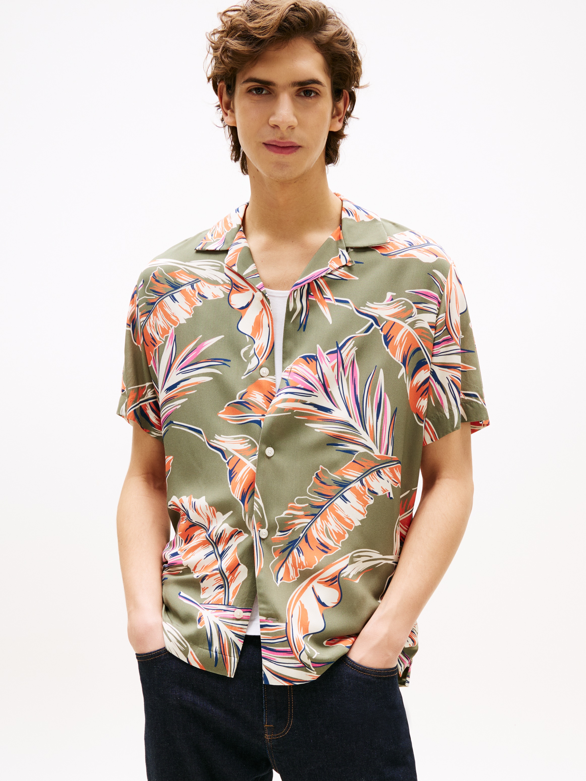 Tommy Hilfiger Kurzarmhemd "LIGHTWEIGHT LEAF AOP SS SHIRT", modischer Blätt günstig online kaufen