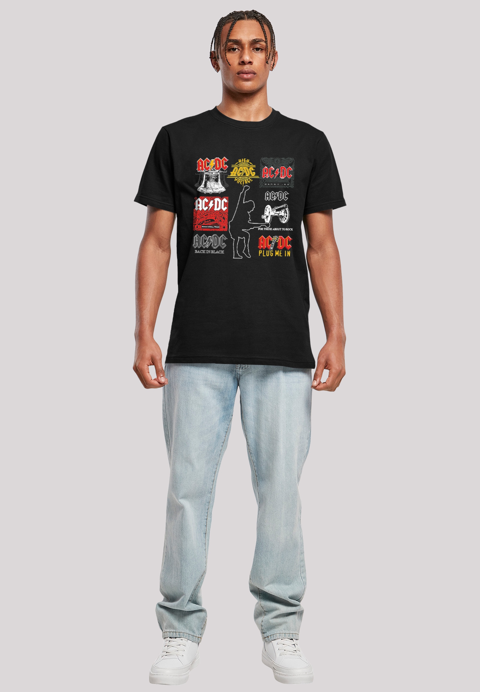 F4NT4STIC T-Shirt »ACDC Album Covers«, Herren,Premium Merch,Regular-Fit,Basic,Bandshirt