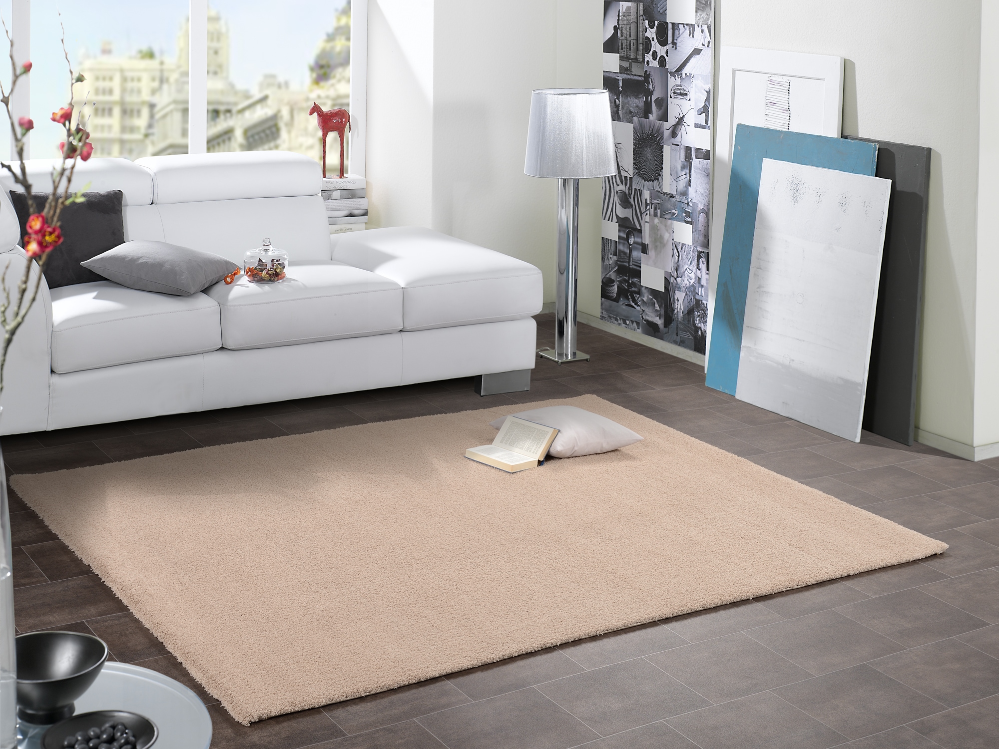 Hochflor-Teppich OCI DIE TEPPICHMARKE "Soft Dream, auch als Läufer erhältlich", beige, B:140cm H:30mm L:200cm, Kunstfaser, Teppiche, weich durch Microfaser, Shaggy, Langflor, Wohnzimmer
