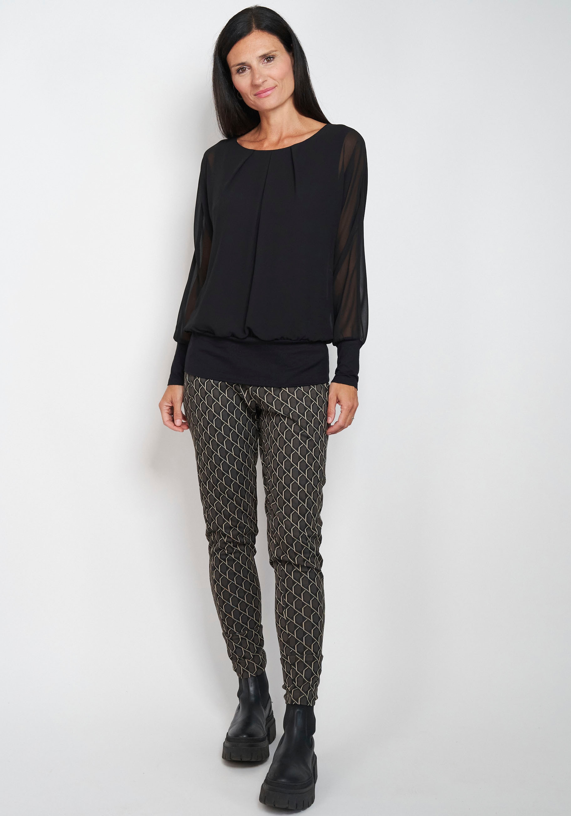 Seidel Moden mit gerafftem Rundhals, MADE IN GERMANY günstig online kaufen