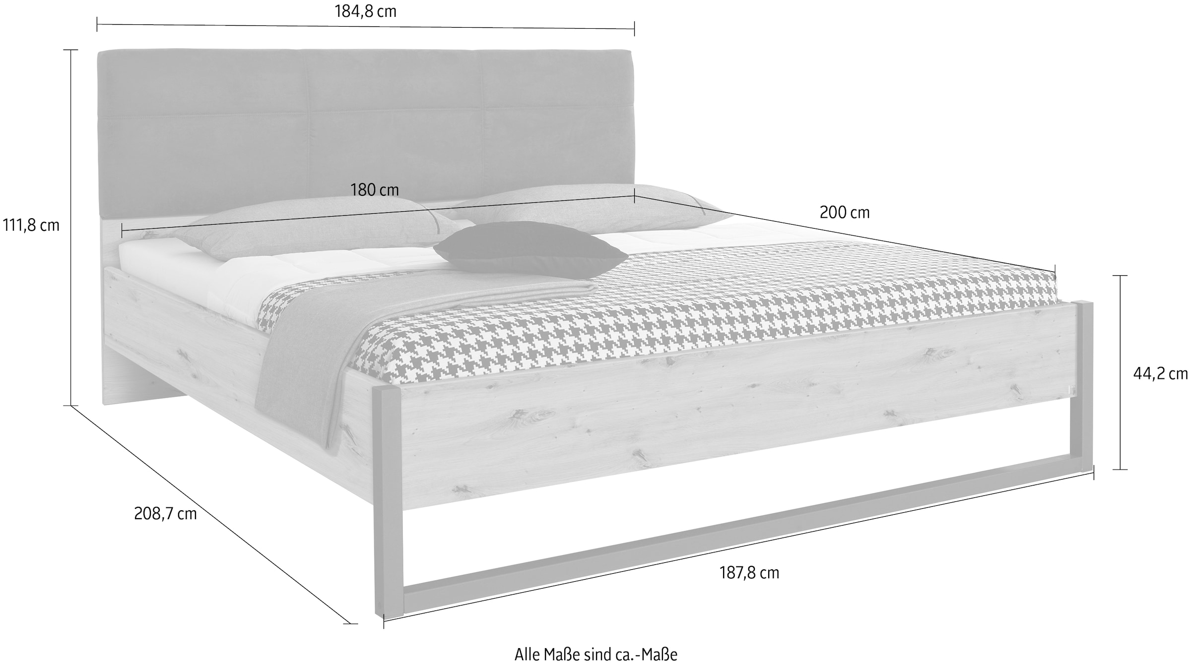 rauch Bett »Tampa«, im modernen Industrial Style, Bettenkufe aus Metall