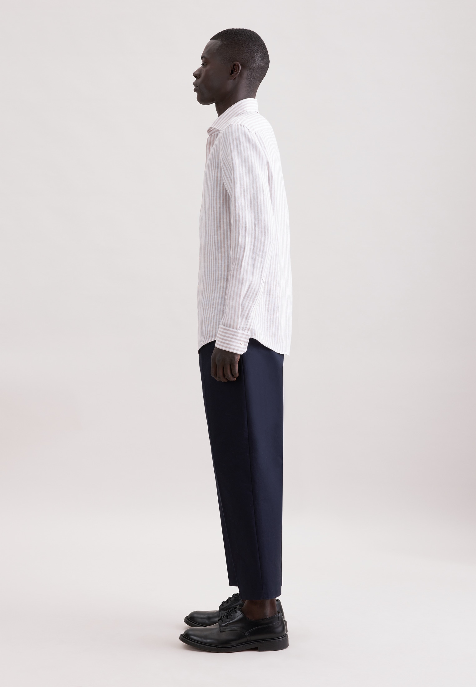 seidensticker Leinenhemd »Schwarze Rose« Shaped 1/1 Kentkragen Gestreift