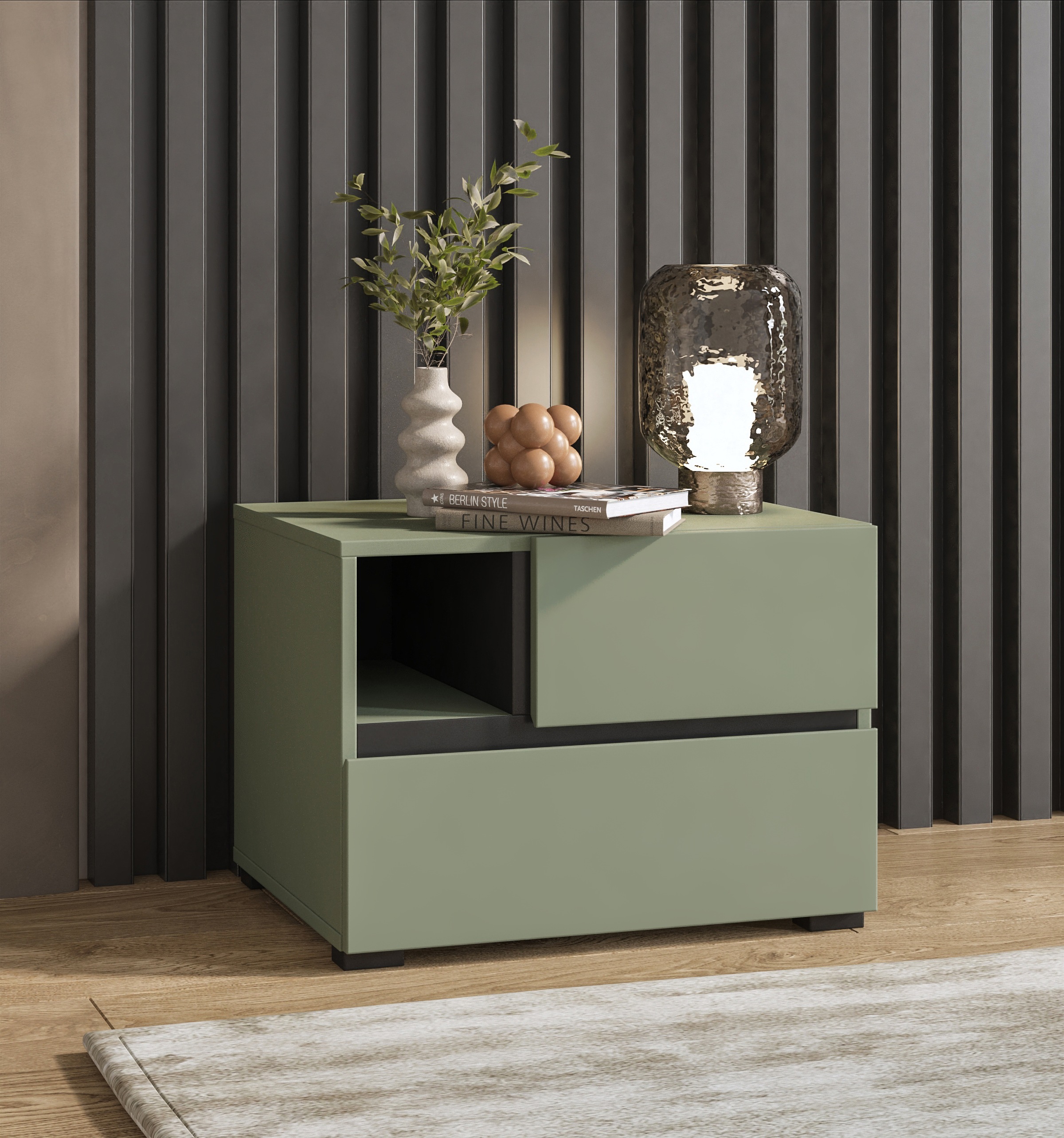 OTTO home Nachtkommode "Cross, moderner griffloser Nachtschrank" Nachttisch günstig online kaufen