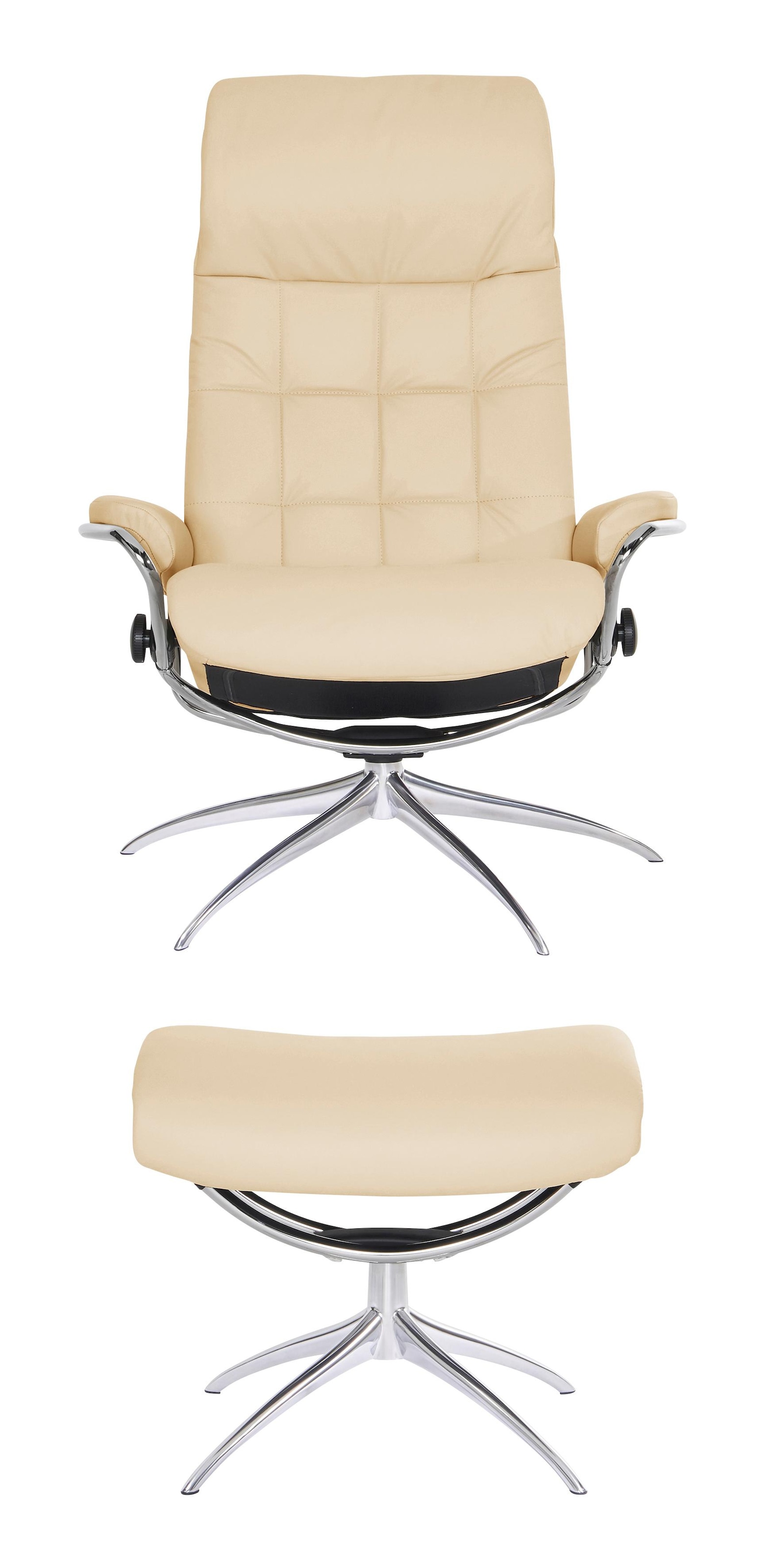 Stressless® Relaxsessel »London«, (Set, Relaxsessel mit Hocker), mit Hocker, High Back, mit Star Base, Gestell Chrom