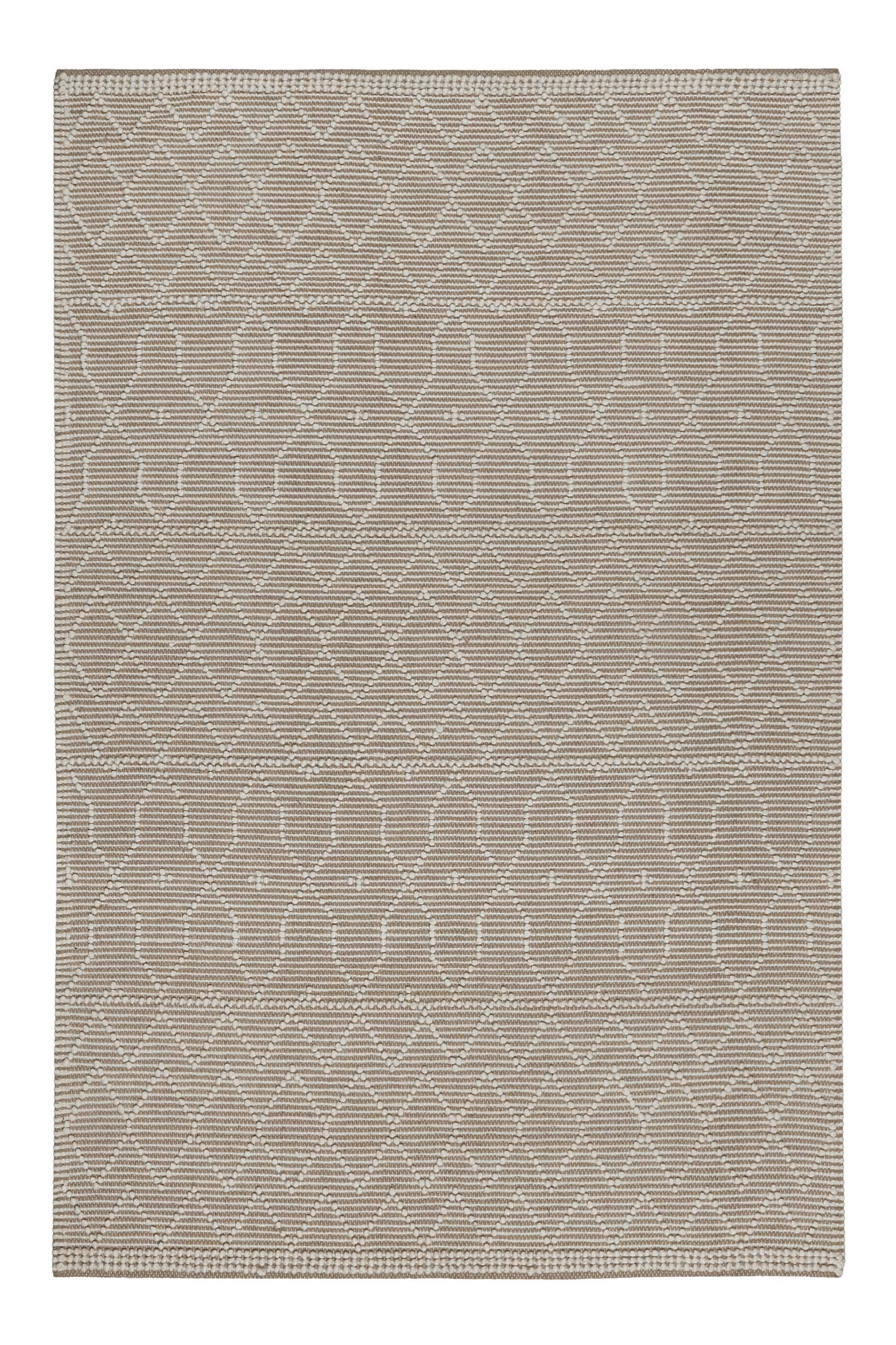 Teppich ESPRIT "Ana", wollweiß, B:80cm H:8mm L:150cm, Schurwolle, Teppiche, Teppich, Wollteppich, handgewebt, kurzflor, natürlich, geometrisch, schlicht