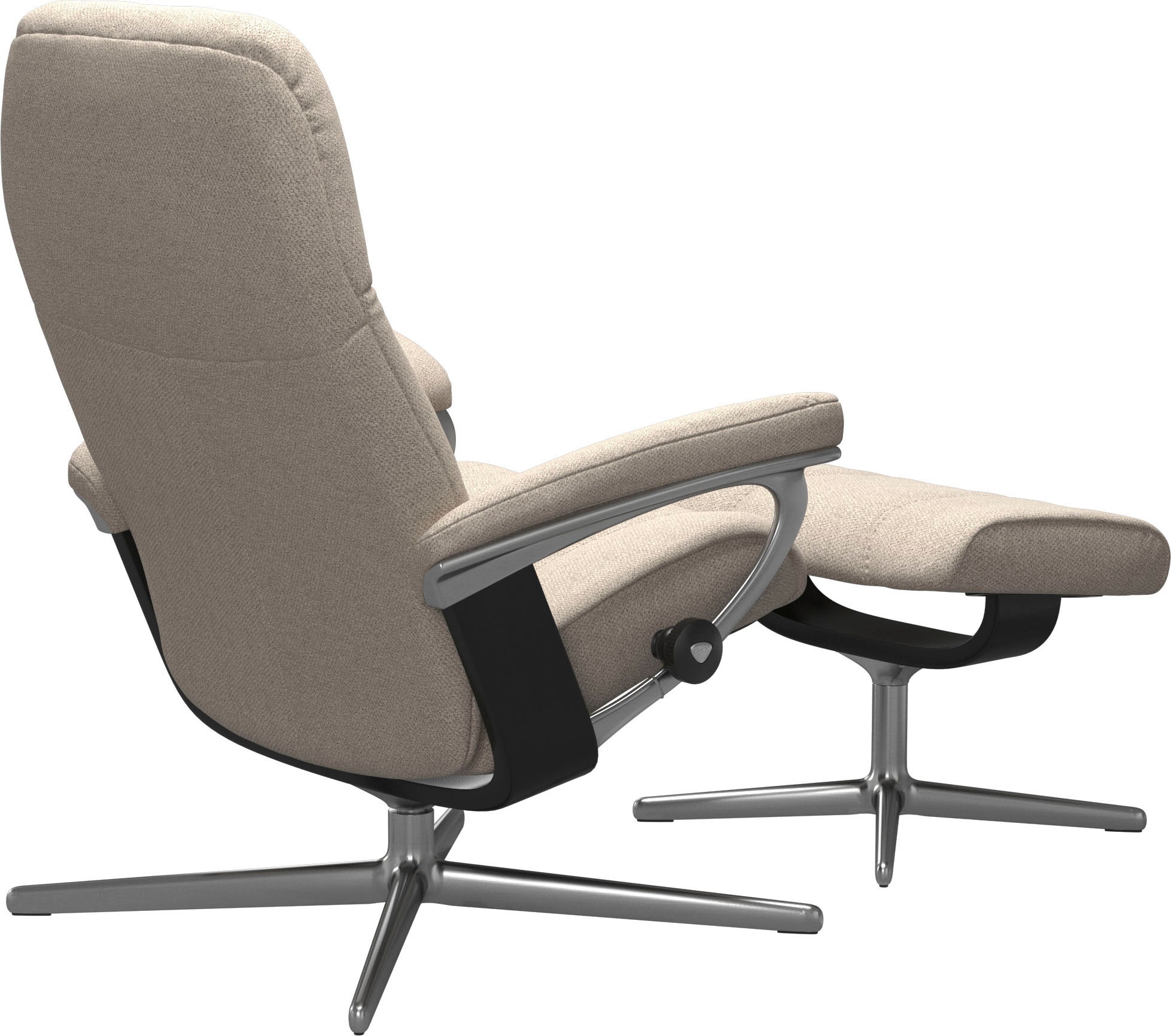 Stressless® Relaxsessel »Consul«, (Set, Relaxsessel mit Hocker), mit Hocker, mit Cross Base, Größe S, M & L, Holzakzent Schwarz