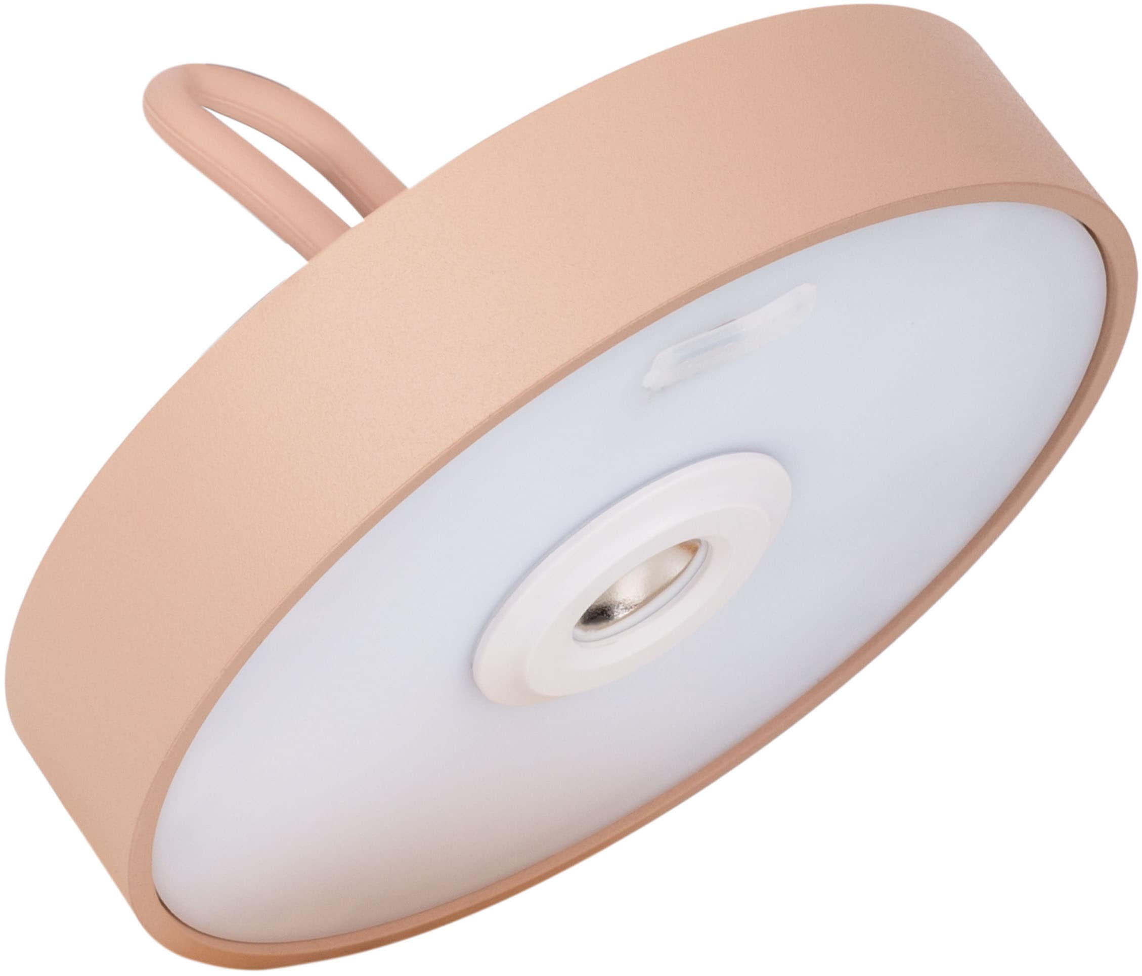 OTTO home LED Tischleuchte »Ellvra mit Holzfuß, abnehmbares Kopfteil als Hängeleuchte verwendbar« LED-Modul 1 Stk. Warmweiß aufladbar, inkl Akku + USB Kabel, Kopfteil magnetisch, abnehmbar, Holz